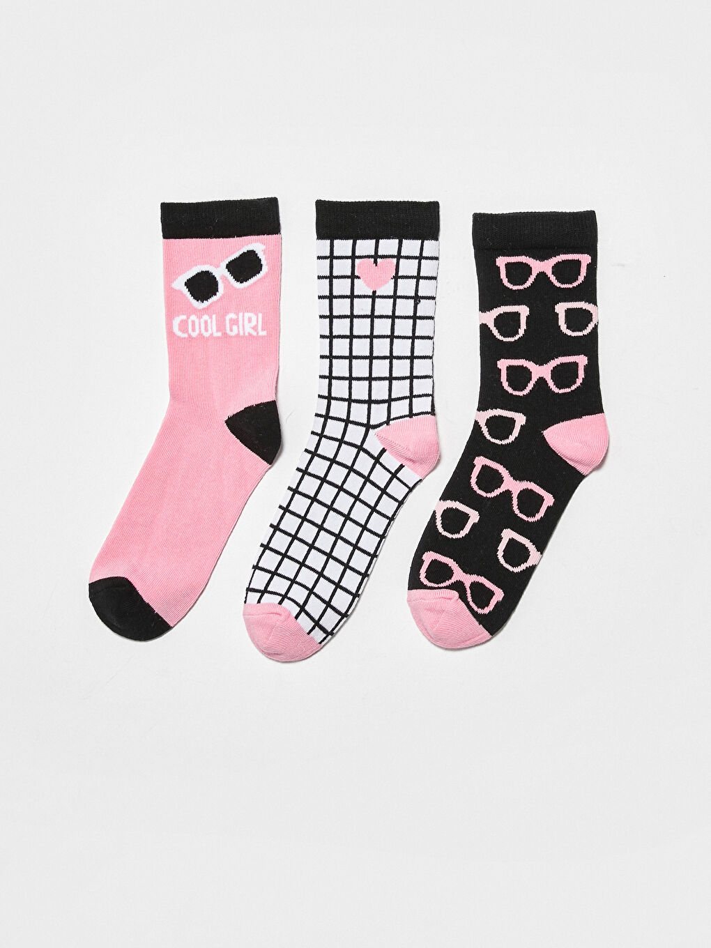 LCW Kids Patterned Girls' Ankle Socks 3-pack -S1CE28Z4-FLY