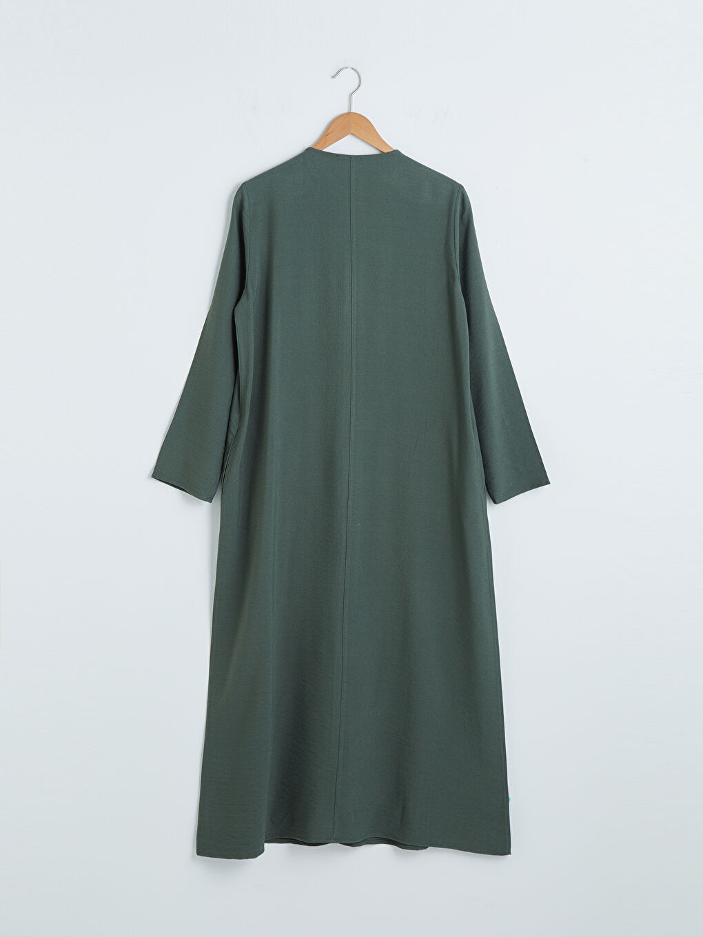 Abaya Longue en Lin avec Fermeture Éclair-7