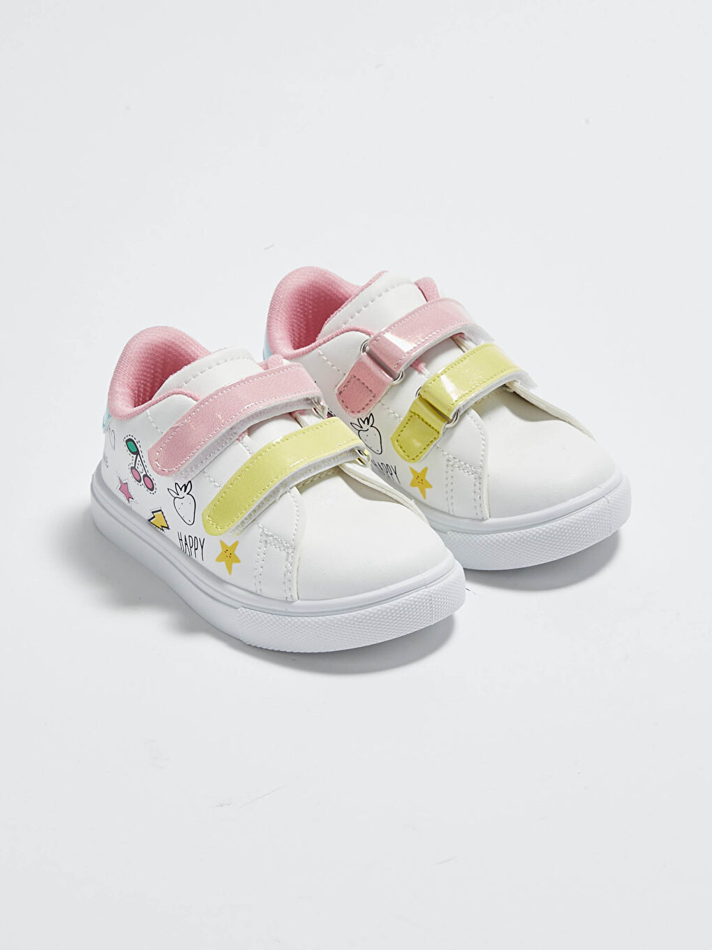 Hook-and-Loop Printed Girls' Sneakers