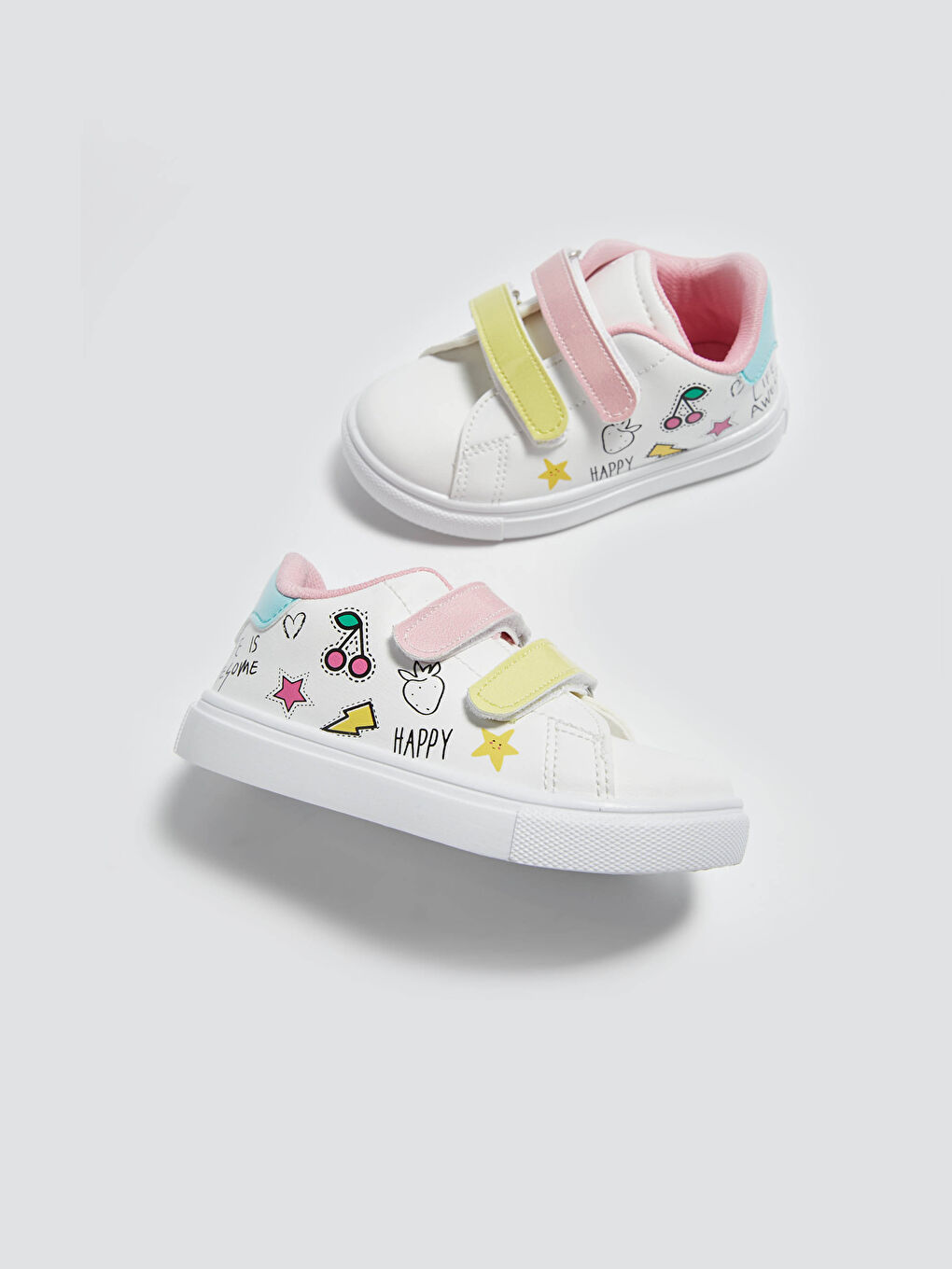 Hook-and-Loop Printed Girls' Sneakers-2