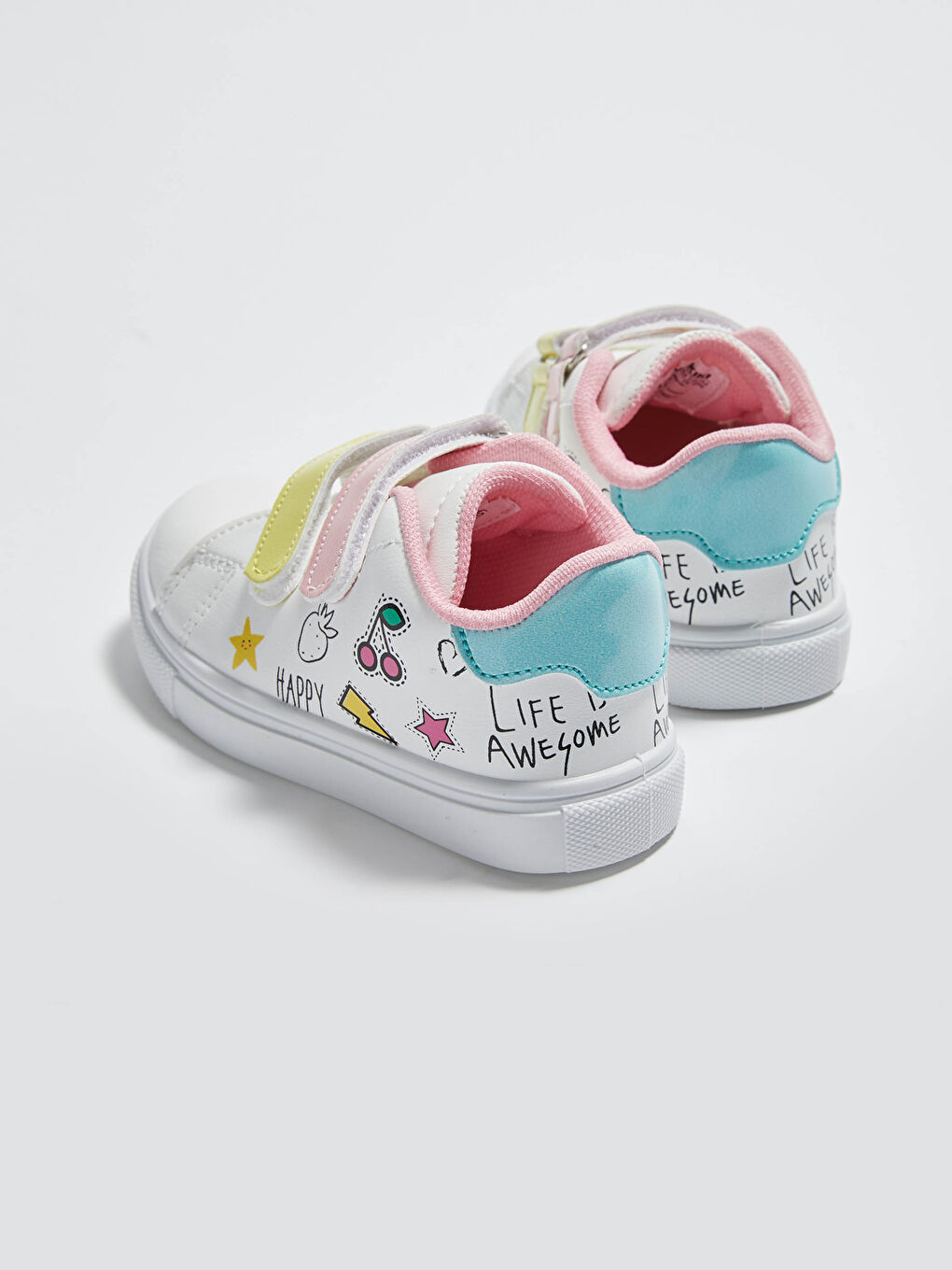 Hook-and-Loop Printed Girls' Sneakers-3