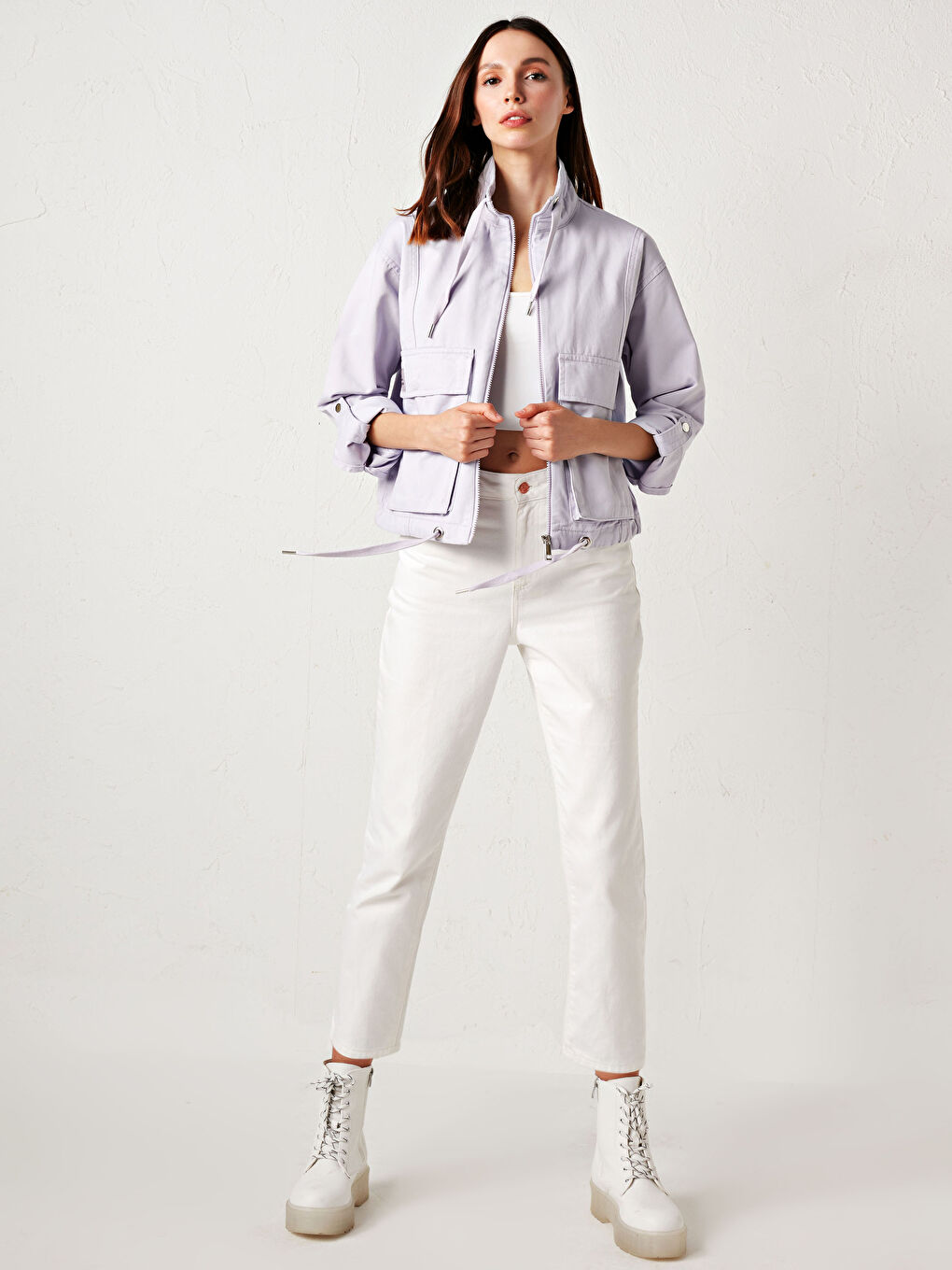 Turtle Neck Regular Long Sleeve Women's Coat-3