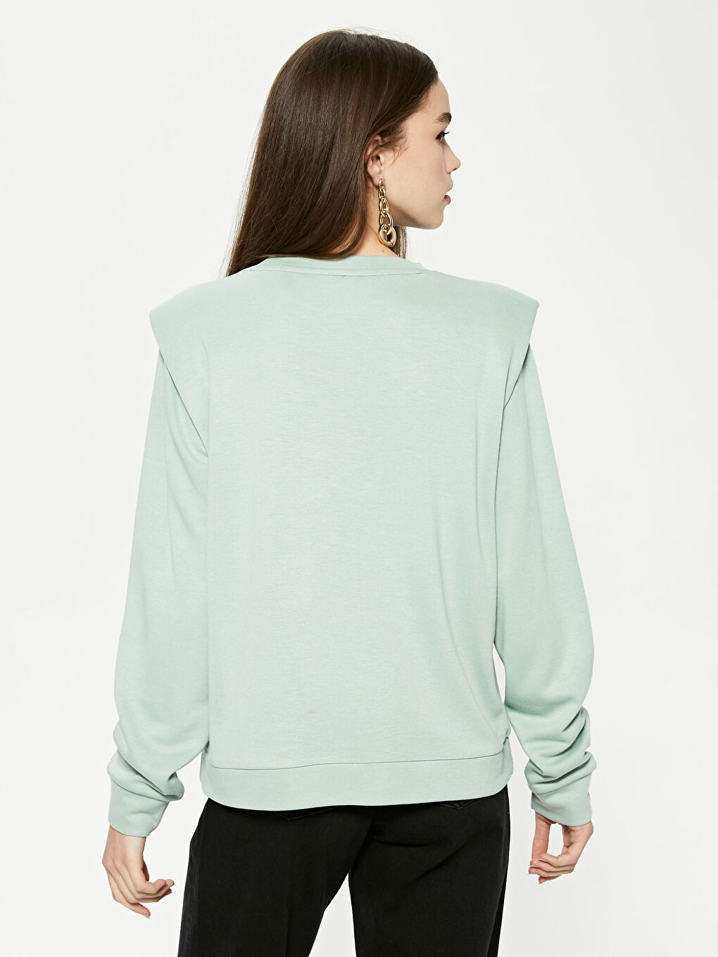 LCW Vision Crew Neck Plain Sweatshirt -S1CF05Z8-G4G