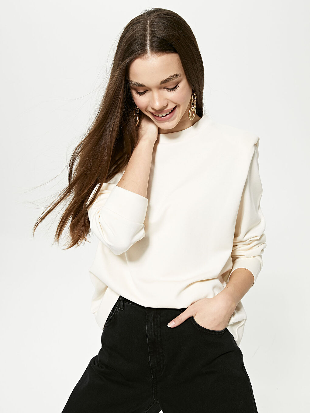 Crew Neck Plain Sweatshirt-3