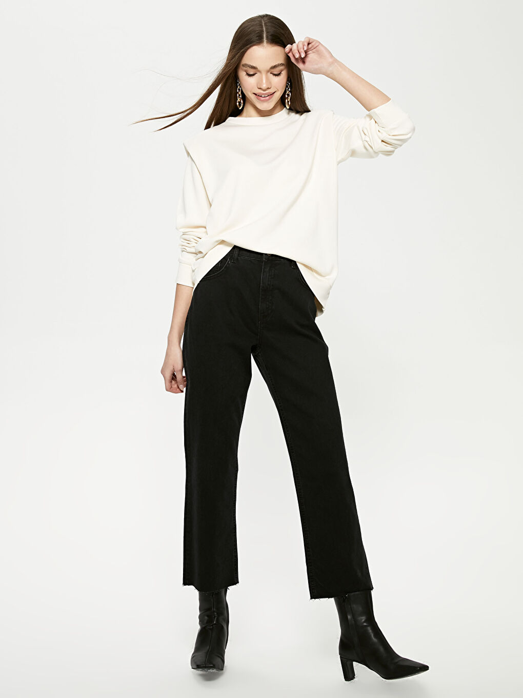 Crew Neck Plain Sweatshirt-2