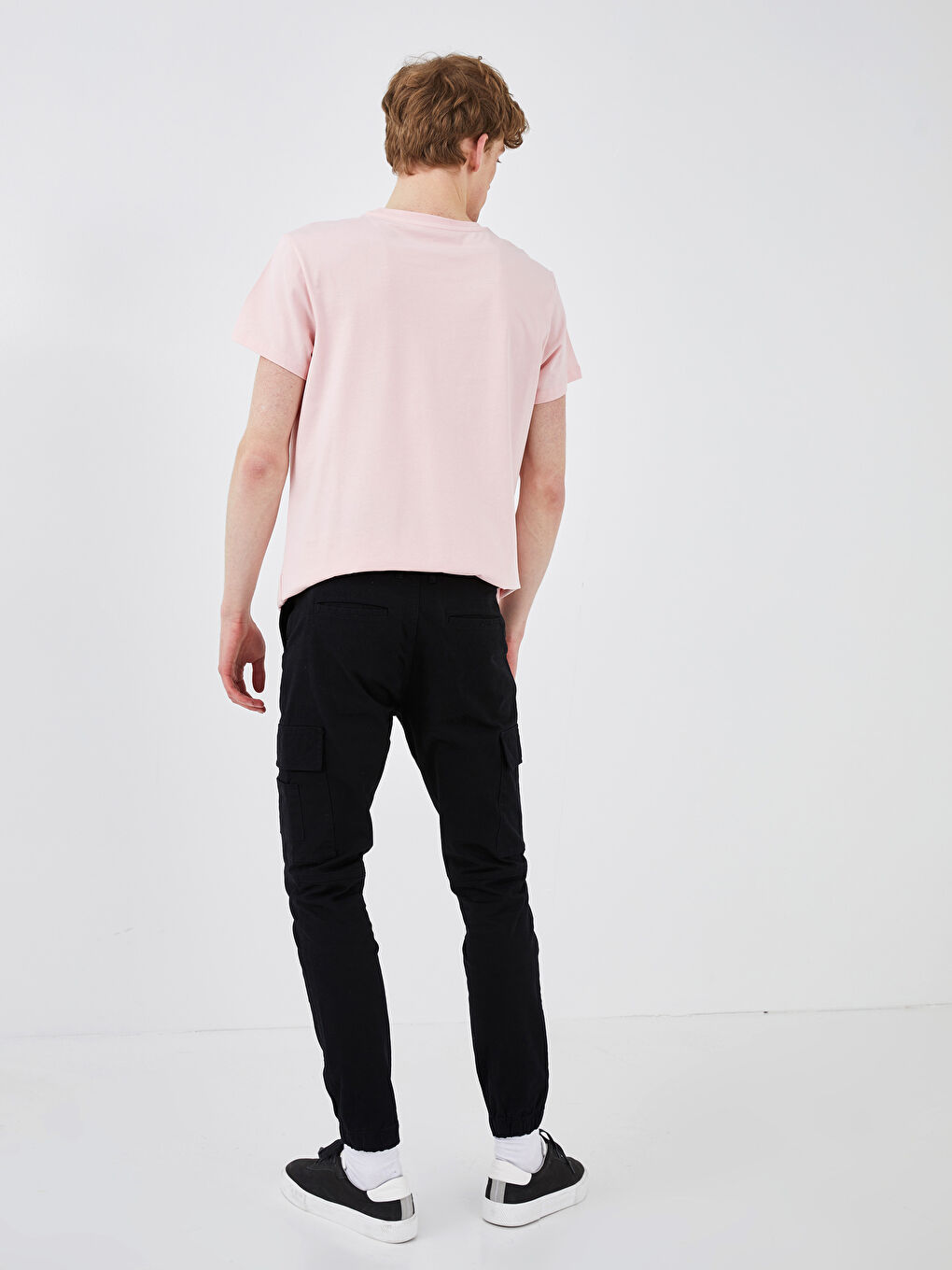 Siyah Dar Kalıp Erkek Jogger Pantolon-5