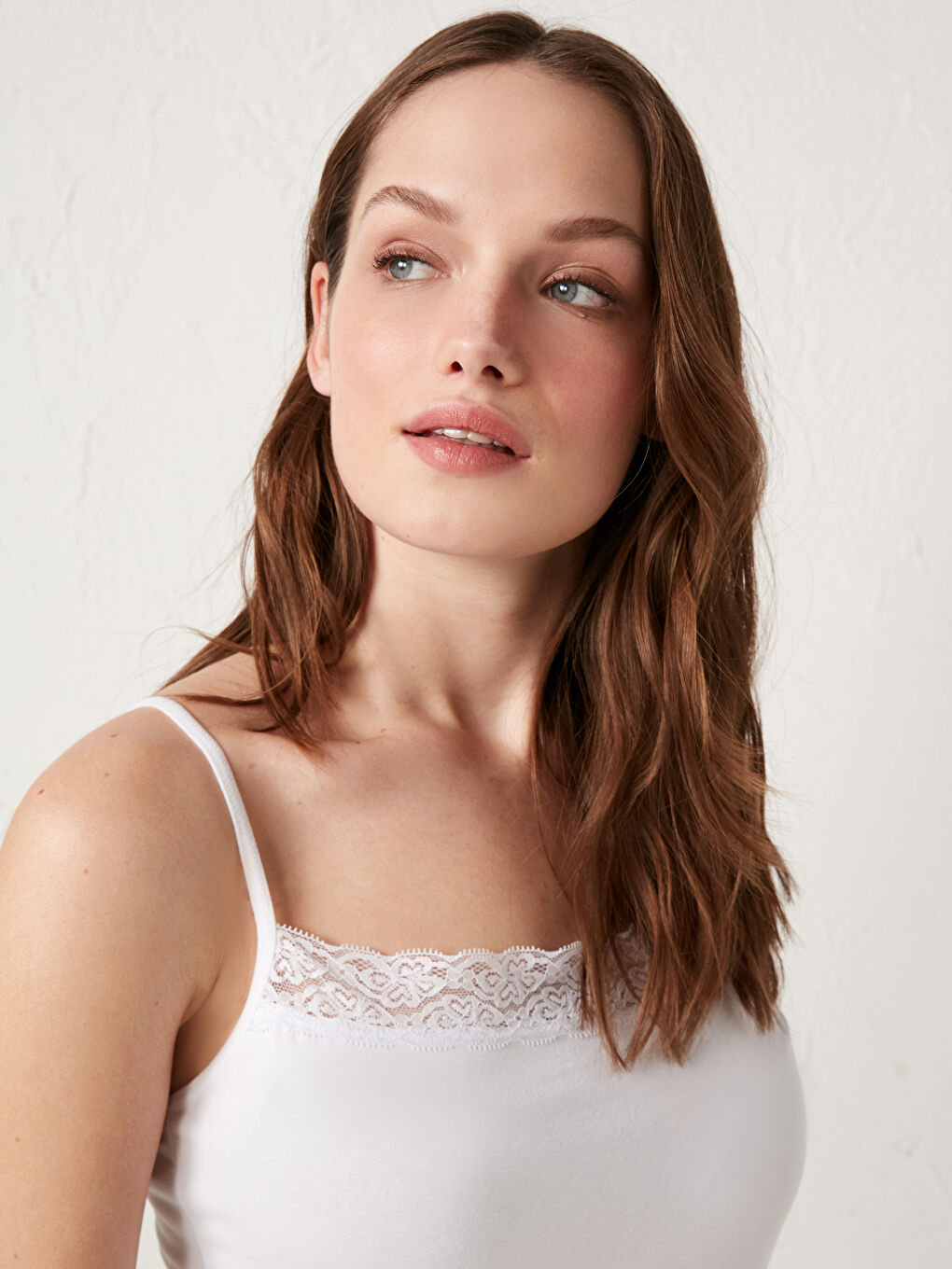 Débardeur en Coton avec Détails en Dentelle-1