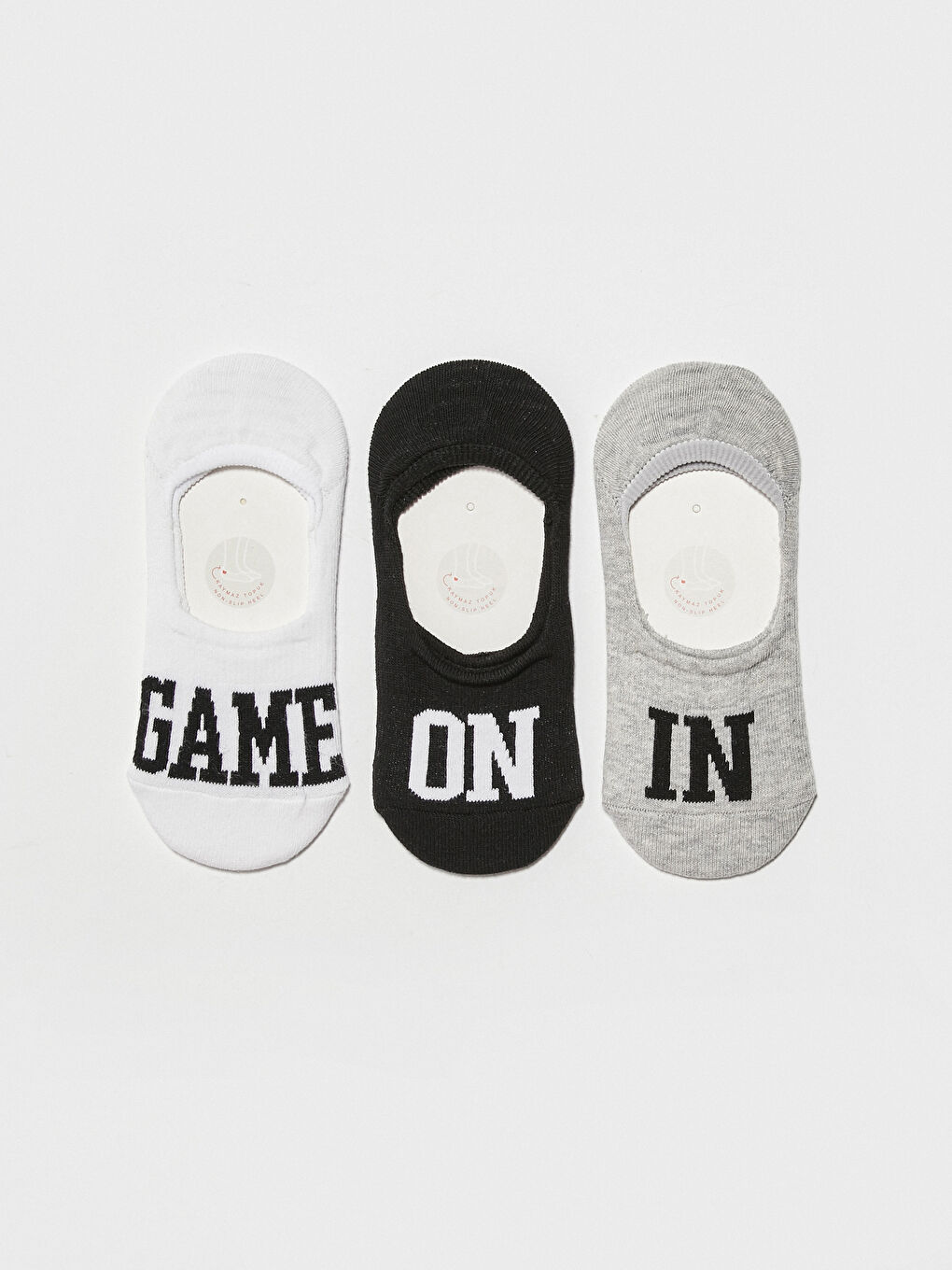 Letter Printed Non-Slip Heel Girl Child Ballet Socks 3 Pieces