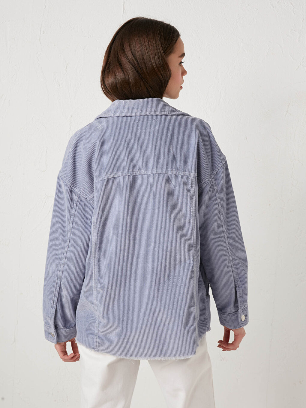 LCW Vision Shirt Collar Pocket Detailed Long Sleeve Women's Velvet Coat -S1CF65Z8-QYA
