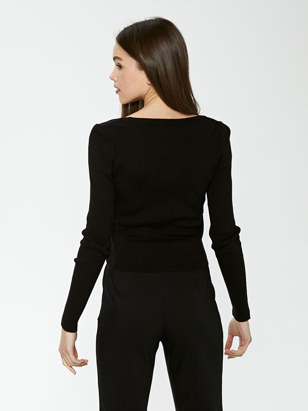 LCW Vision Square Neck Crop Knitwear Sweater -S1CF67Z8-CVL
