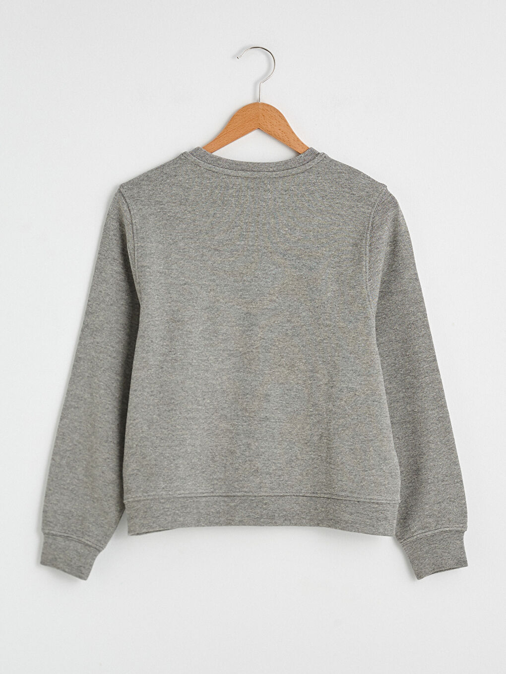 Antrasit Bisiklet Yaka Düz Sweatshirt-7