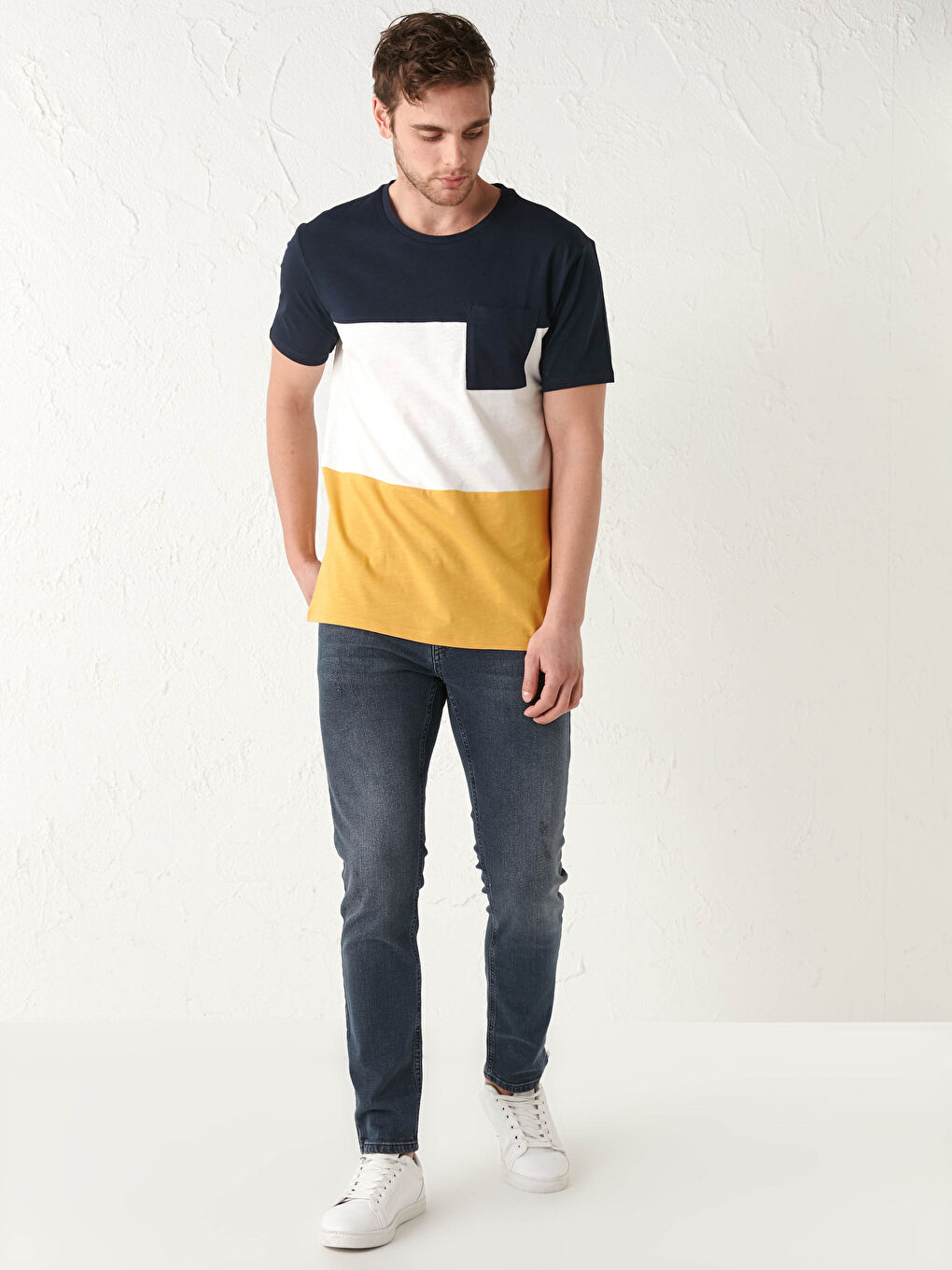 Crew Neck Short Sleeve Color Block Jersey Men's T-Shirt-2