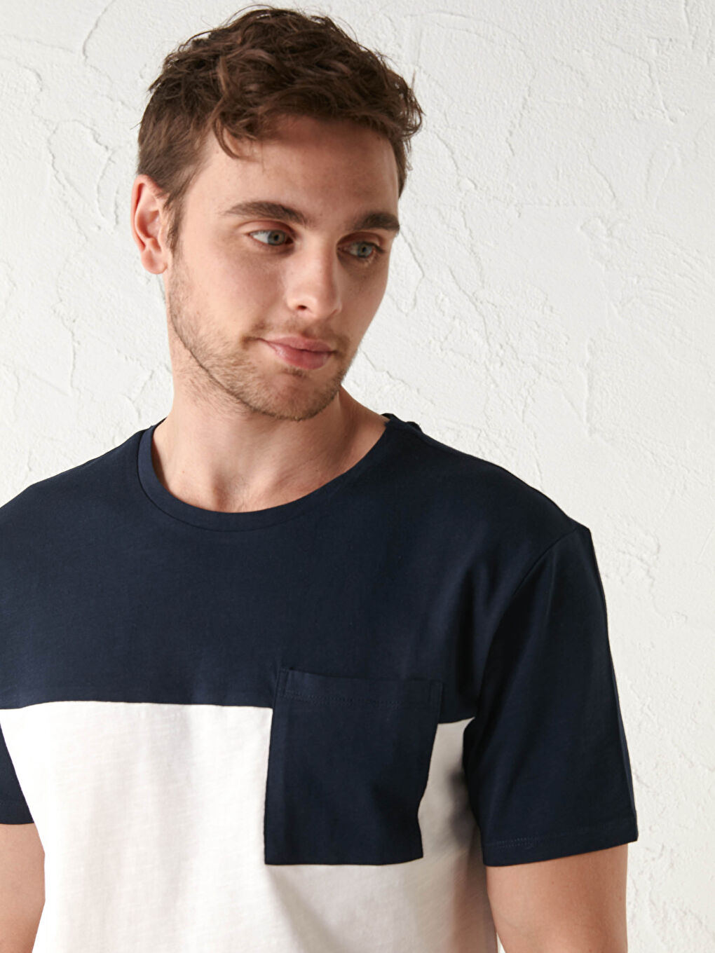 Crew Neck Short Sleeve Color Block Jersey Men's T-Shirt-3