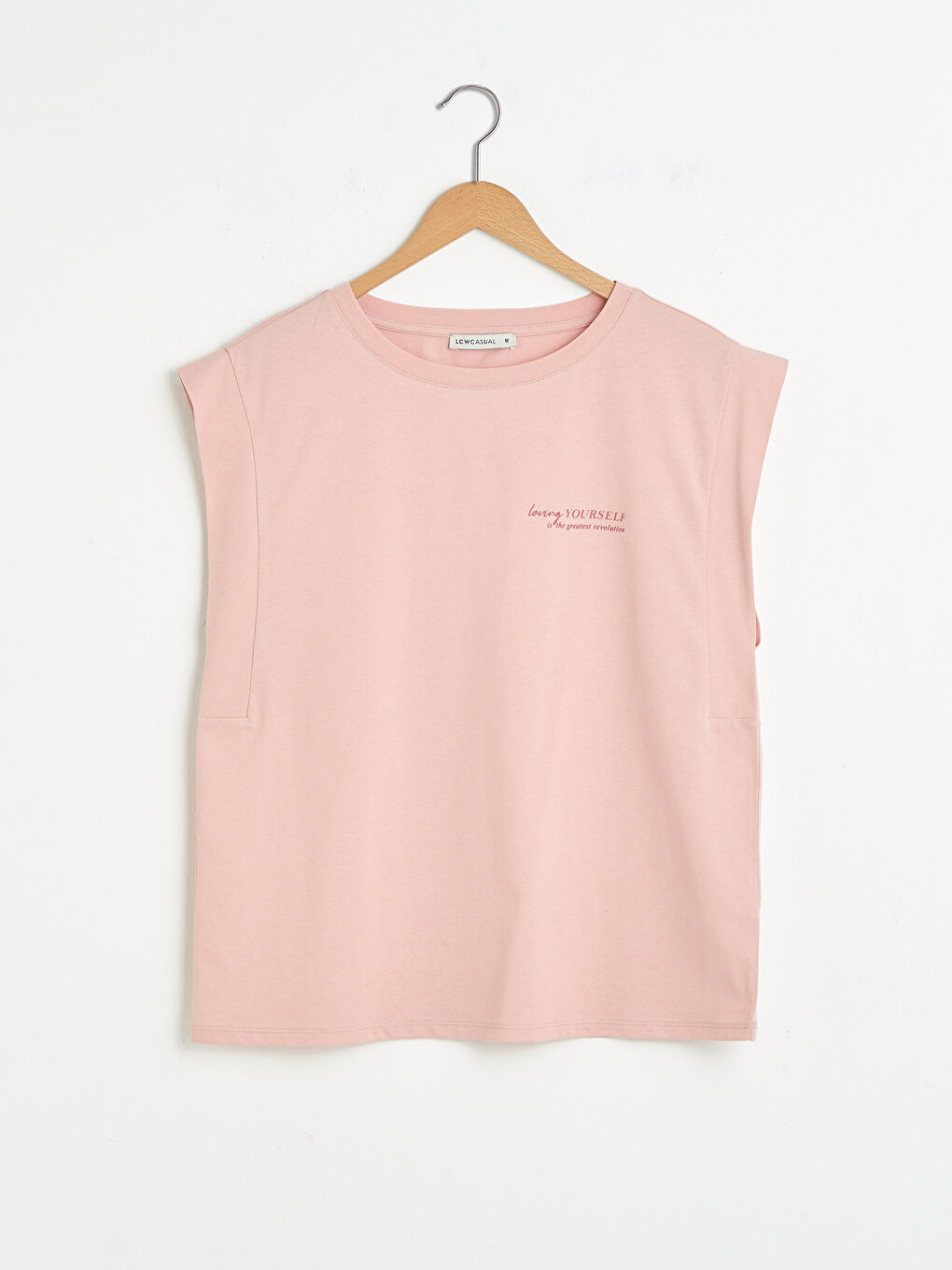 Crew Neck Printed Sleeveless Cotton Women's T-Shirt-7