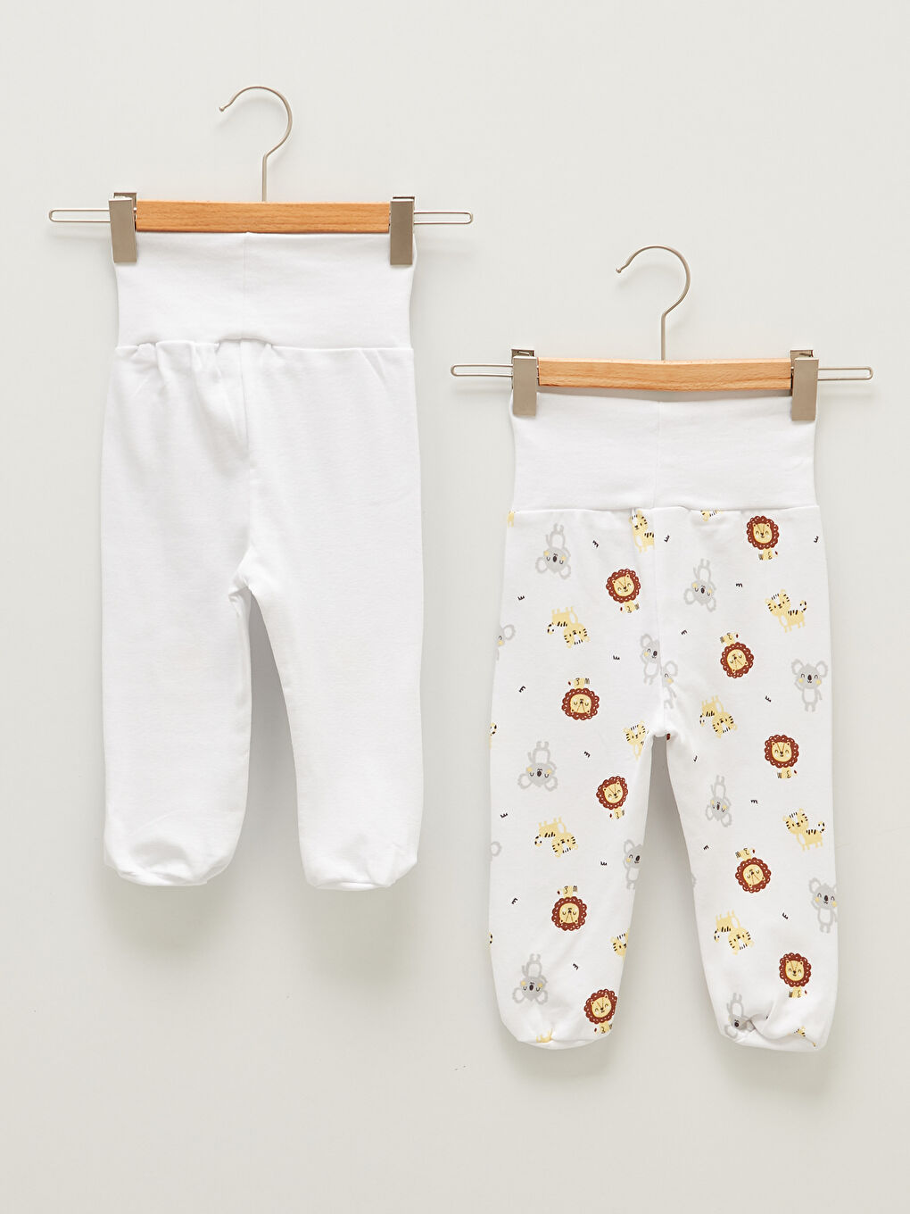 بنطلون أطفال رضع يونيسكس بخصر مضلع مطبوع مع بوتيز - قطعتين-1
