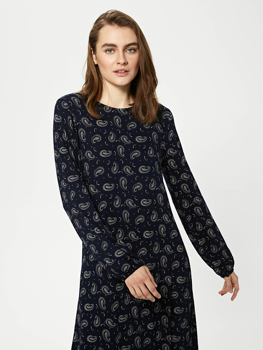 Figured Viscose Dress-1