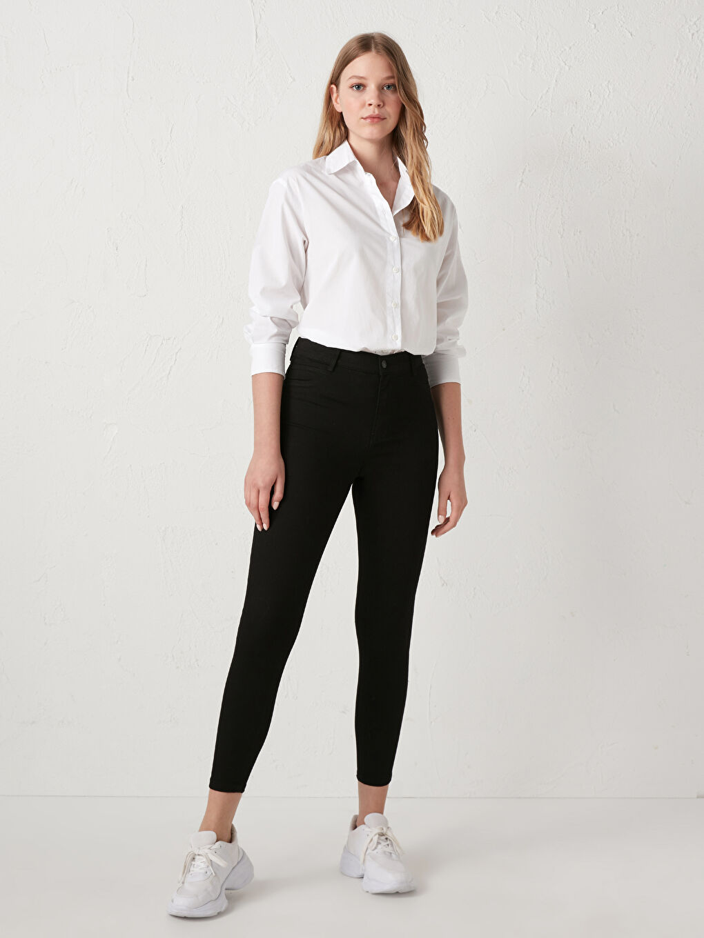 Siyah Yüksek Bel Jüpiter Süper Skinny Fit Kadın Jean Pantolon-1