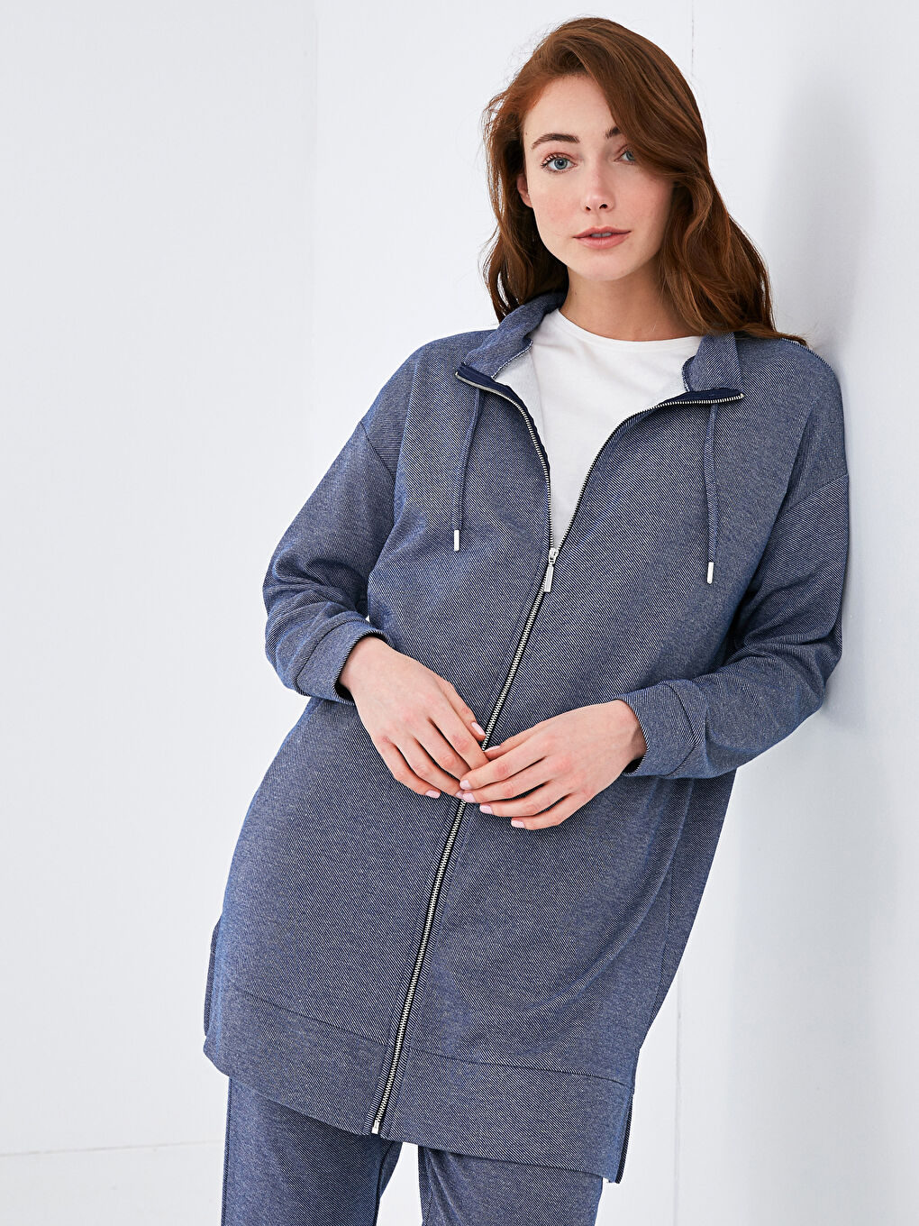 کاردیگانی قۆڵ درێژ بۆ ژنان بە یه‌خه‌ی مل بەرز و داخستنی زنجیر-4