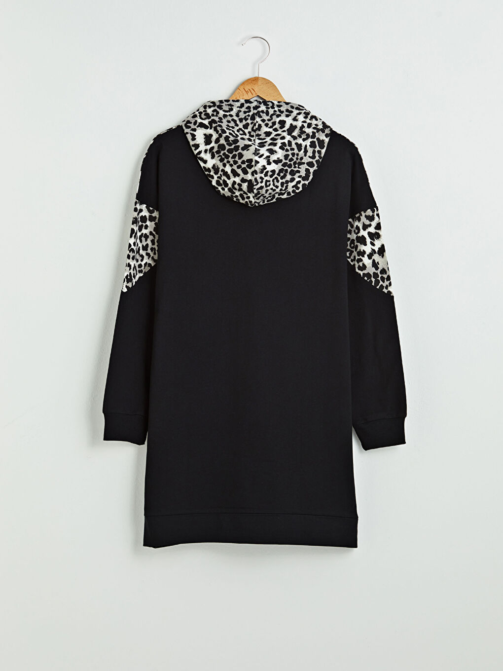 Свитшот-туника женская с капюшоном, узорчатая, с длинным рукавом-9