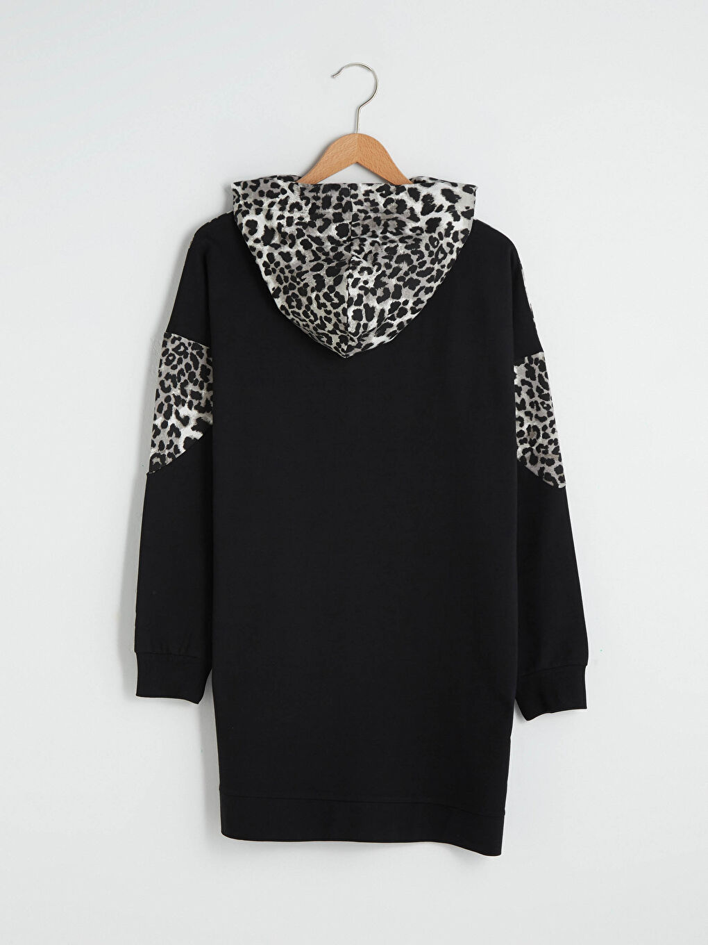 Свитшот-туника женская с капюшоном, узорчатая, с длинным рукавом-7