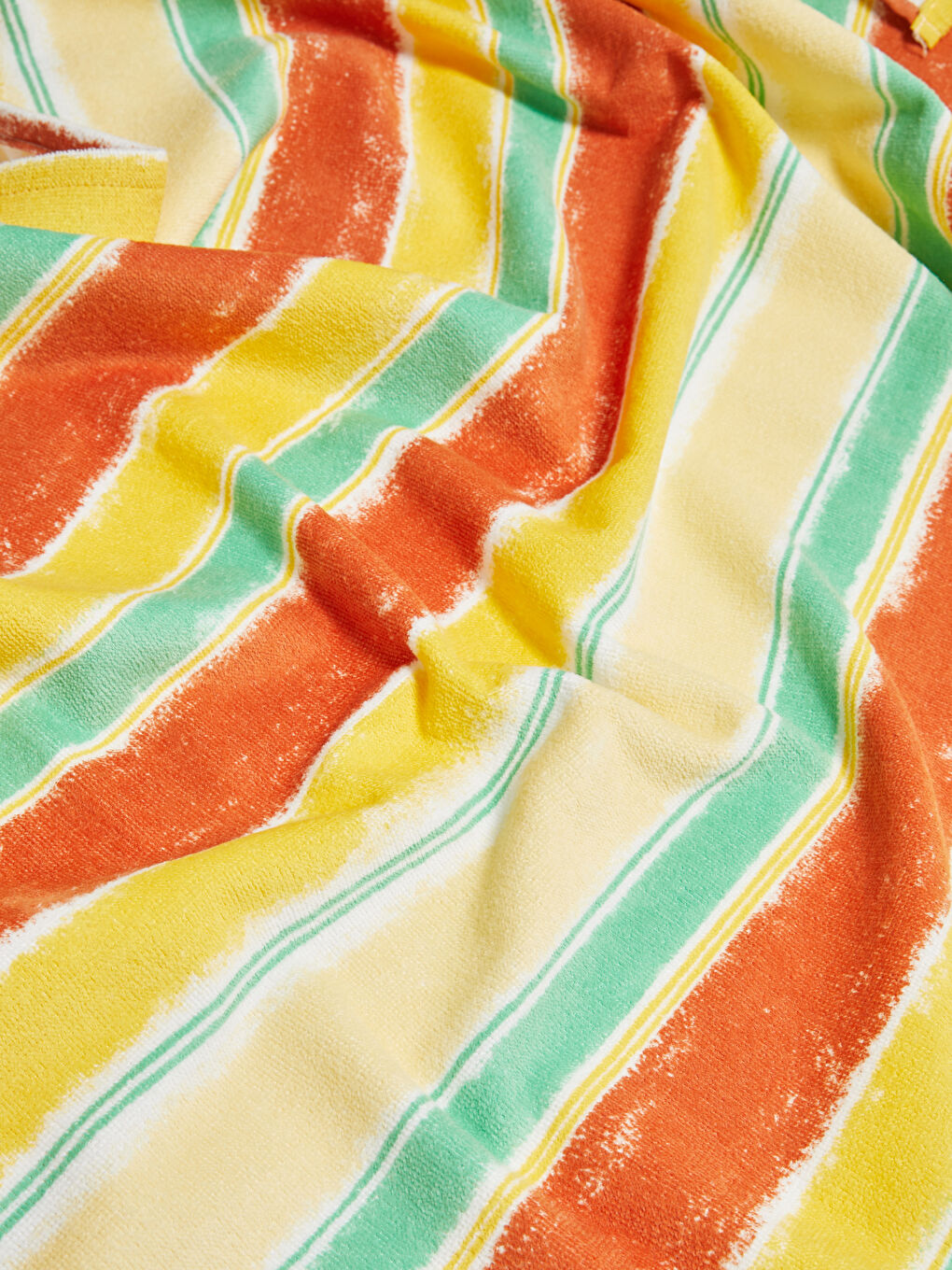 Turuncu Çizgi Desenli Kadın Plaj Havlusu-3