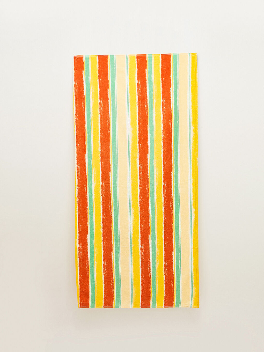 Turuncu Çizgi Desenli Kadın Plaj Havlusu