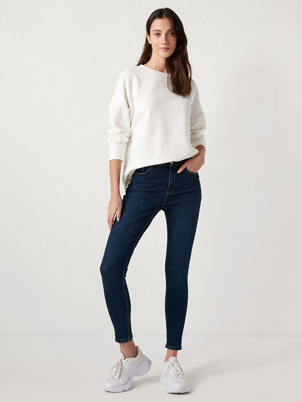 İndigo Yüksek Bel Jüpiter Süper Skinny Fit Kadın Jean Pantolon-1