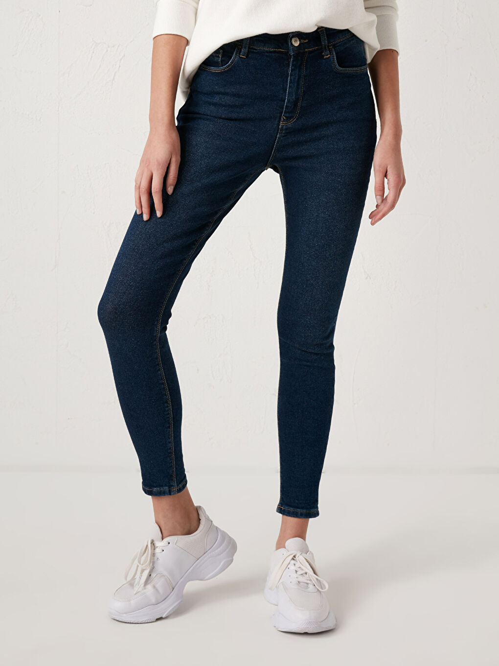 İndigo Yüksek Bel Jüpiter Süper Skinny Fit Kadın Jean Pantolon-2