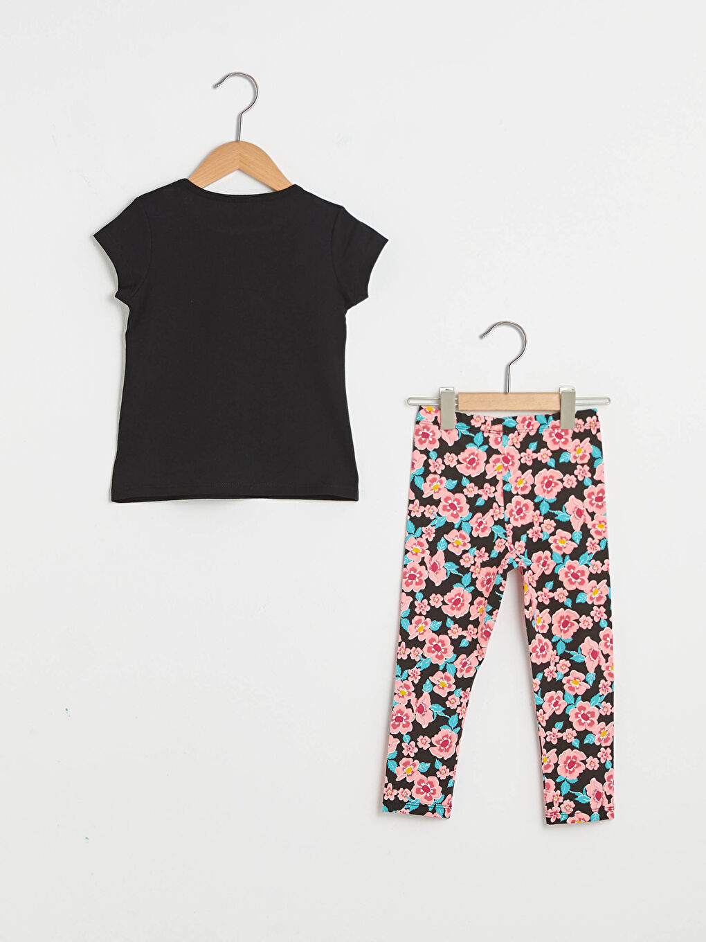 Ensemble T-Shirt Bébé Fille Col Rond Imprimé Manches Courtes et Legging Long en Coton-1