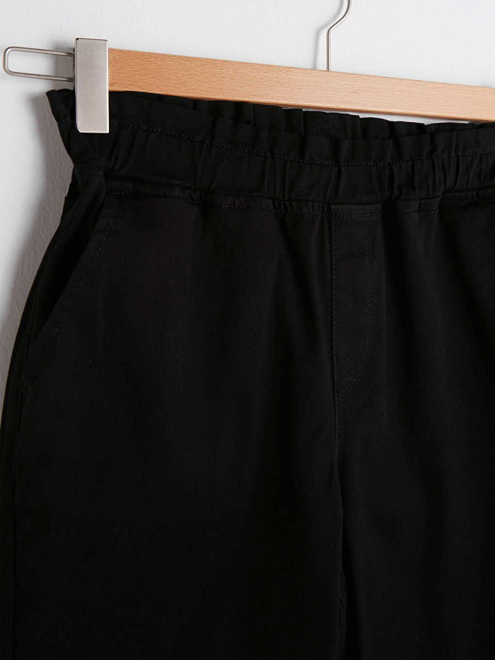Siyah Beli Lastikli Comfort Fit Harem Gabardin Kadın Pantolon-6