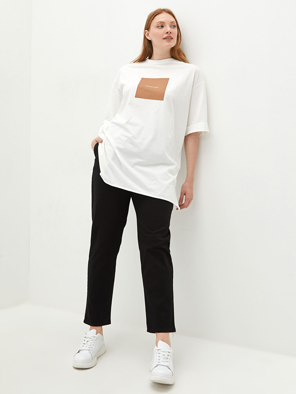 Siyah Beli Lastikli Comfort Fit Harem Gabardin Kadın Pantolon-3