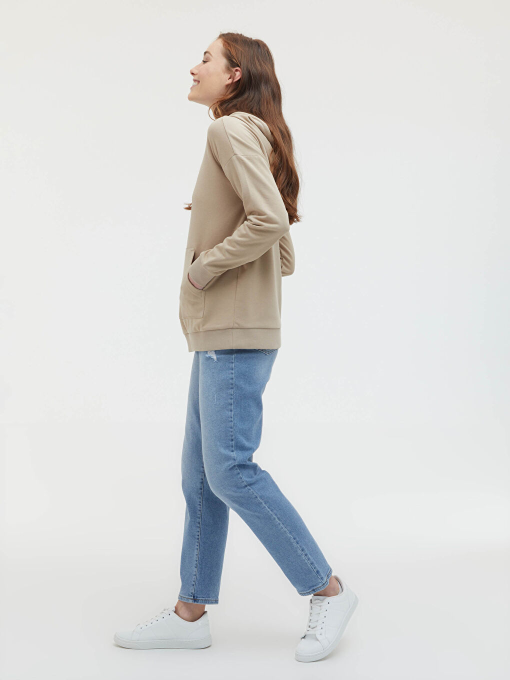 Plain Long Sleeve Women's Hoodie-7