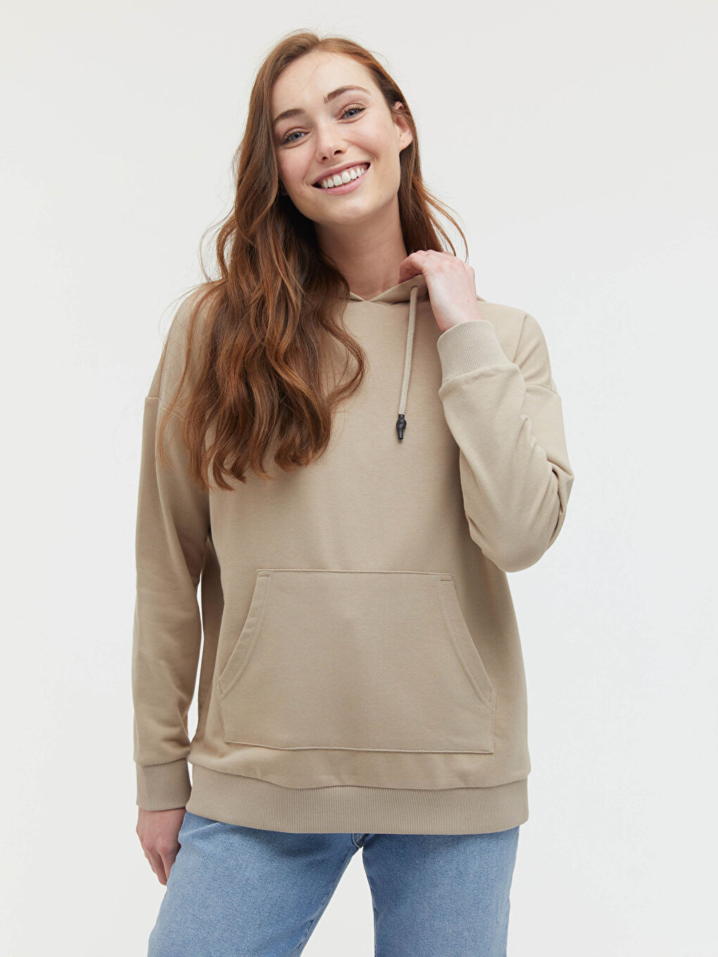 Plain Long Sleeve Women's Hoodie-1