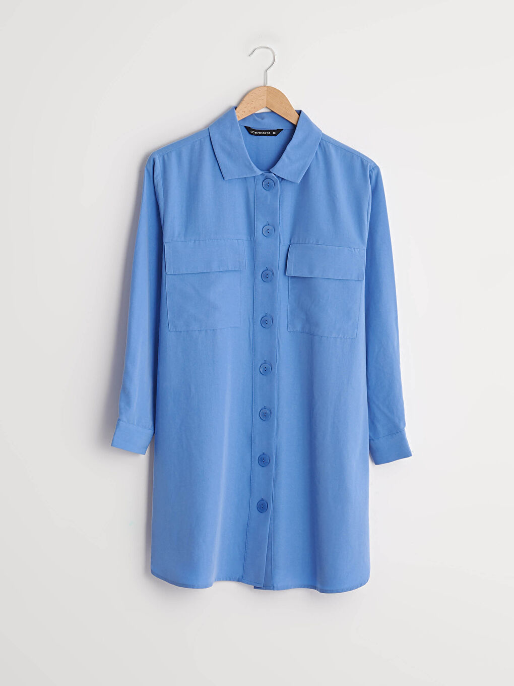 Plain Long Sleeve Oversize Women's Shirt Tunic-5