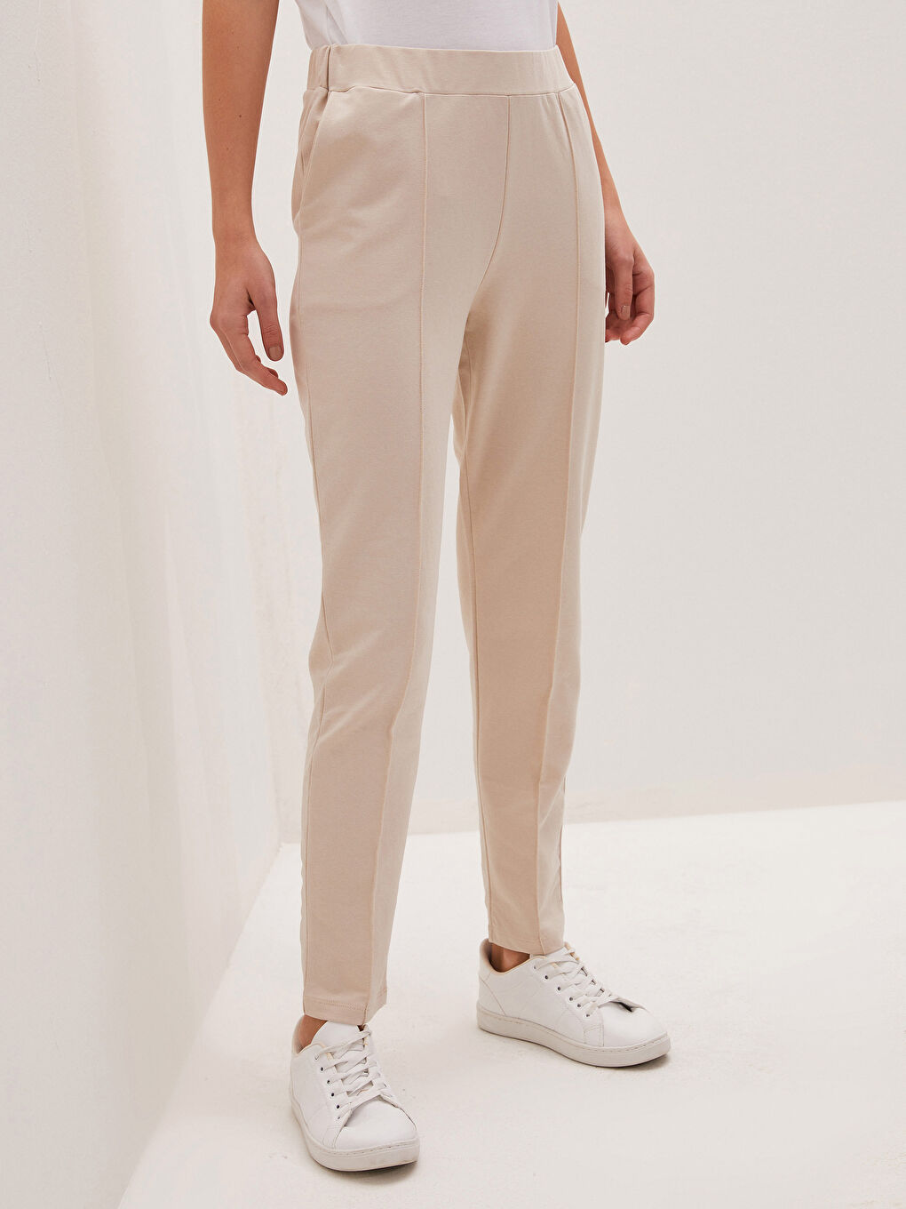 Gri Beli Lastikli Kadın Eşofman Alt-3