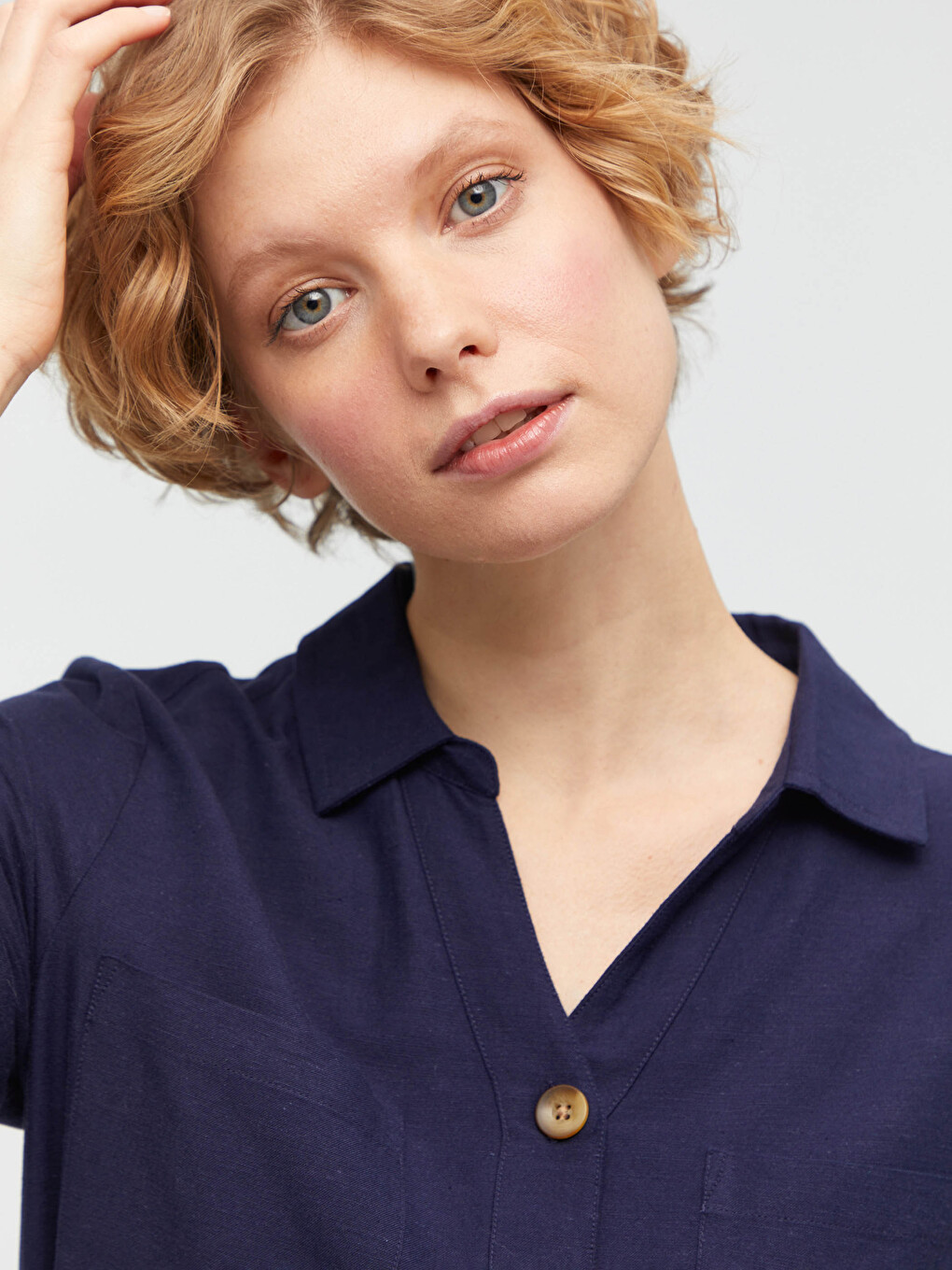 Waistband Poplin Shirt Dress-3