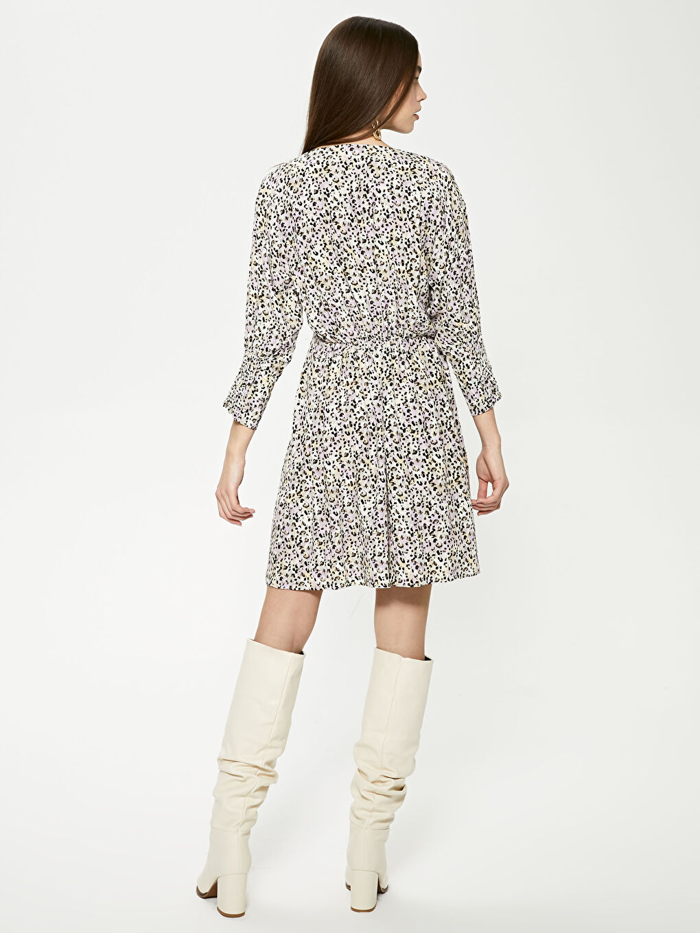 V Neck Patterned Women Dress -S1CK56Z8-LRA
