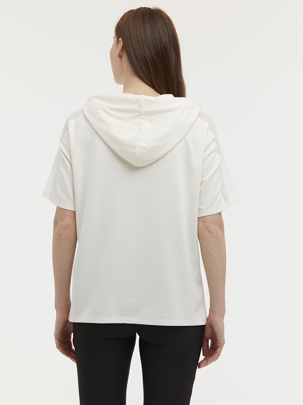 Kurzarm-Sport-T-Shirt mit Kapuze für Damen-5