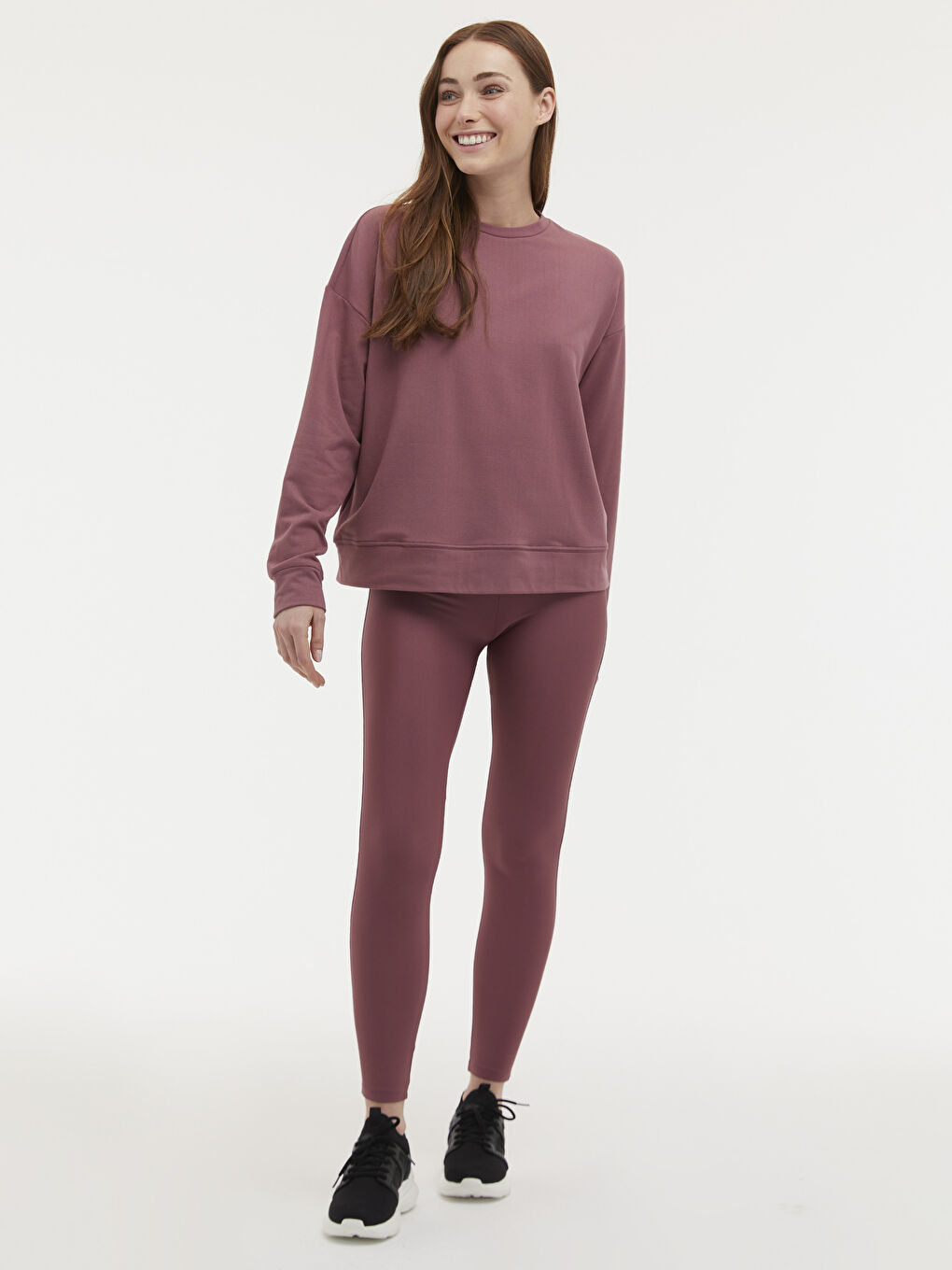 Sweat-shirt de Sport pour Femmes à Col Rond-1