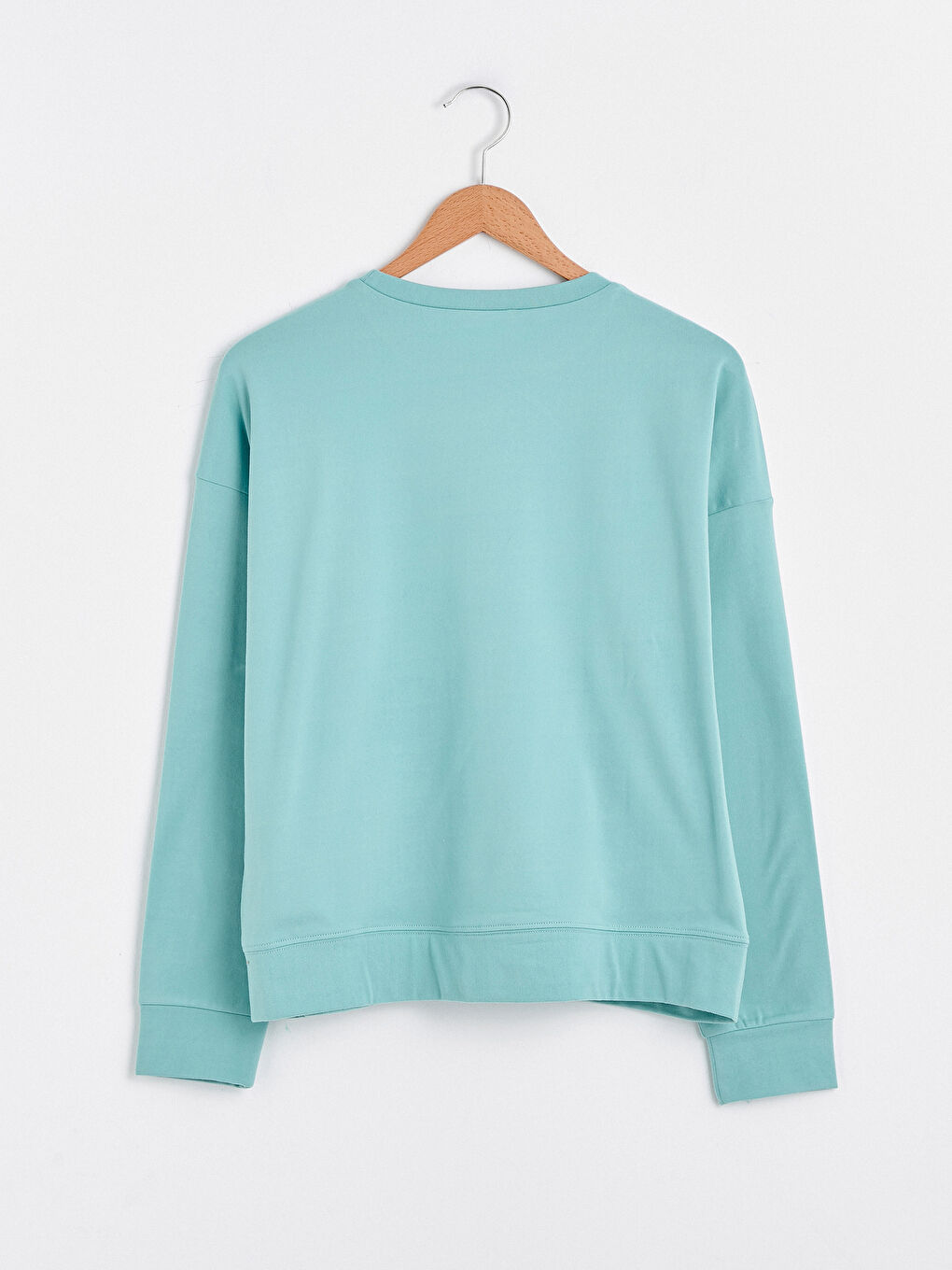 Свитшот спортивный женский с круглым вырезом, стандартного кроя, с длинным рукавом-6