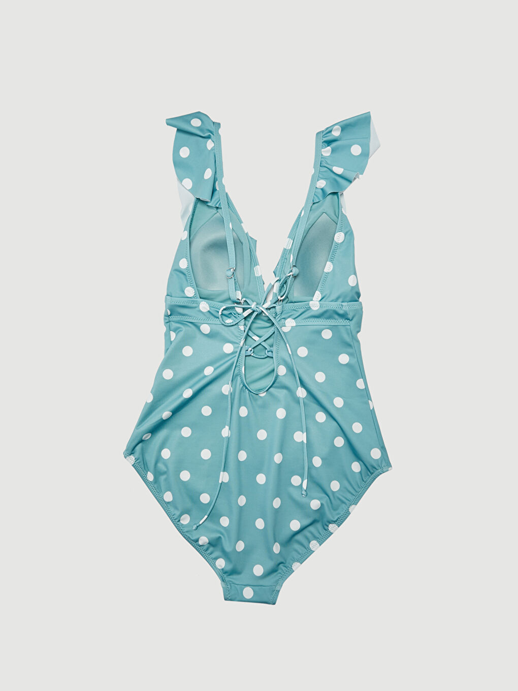 LCW DREAM Polka Dot Ruffle Detail Women's Swimsuit -S1CM69Z8-LRL