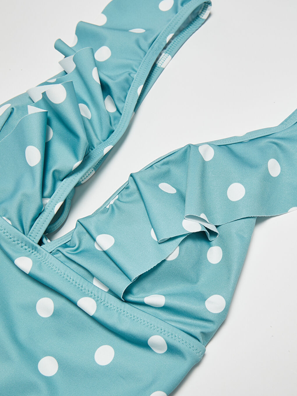 LCW DREAM Polka Dot Ruffle Detail Women's Swimsuit -S1CM69Z8-LRL