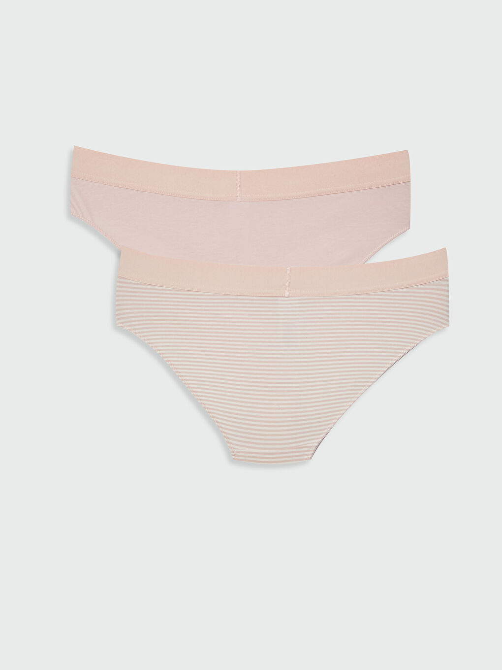 Pembe Çizgili Pamuklu Kadın Klasik Külot 2'li-1
