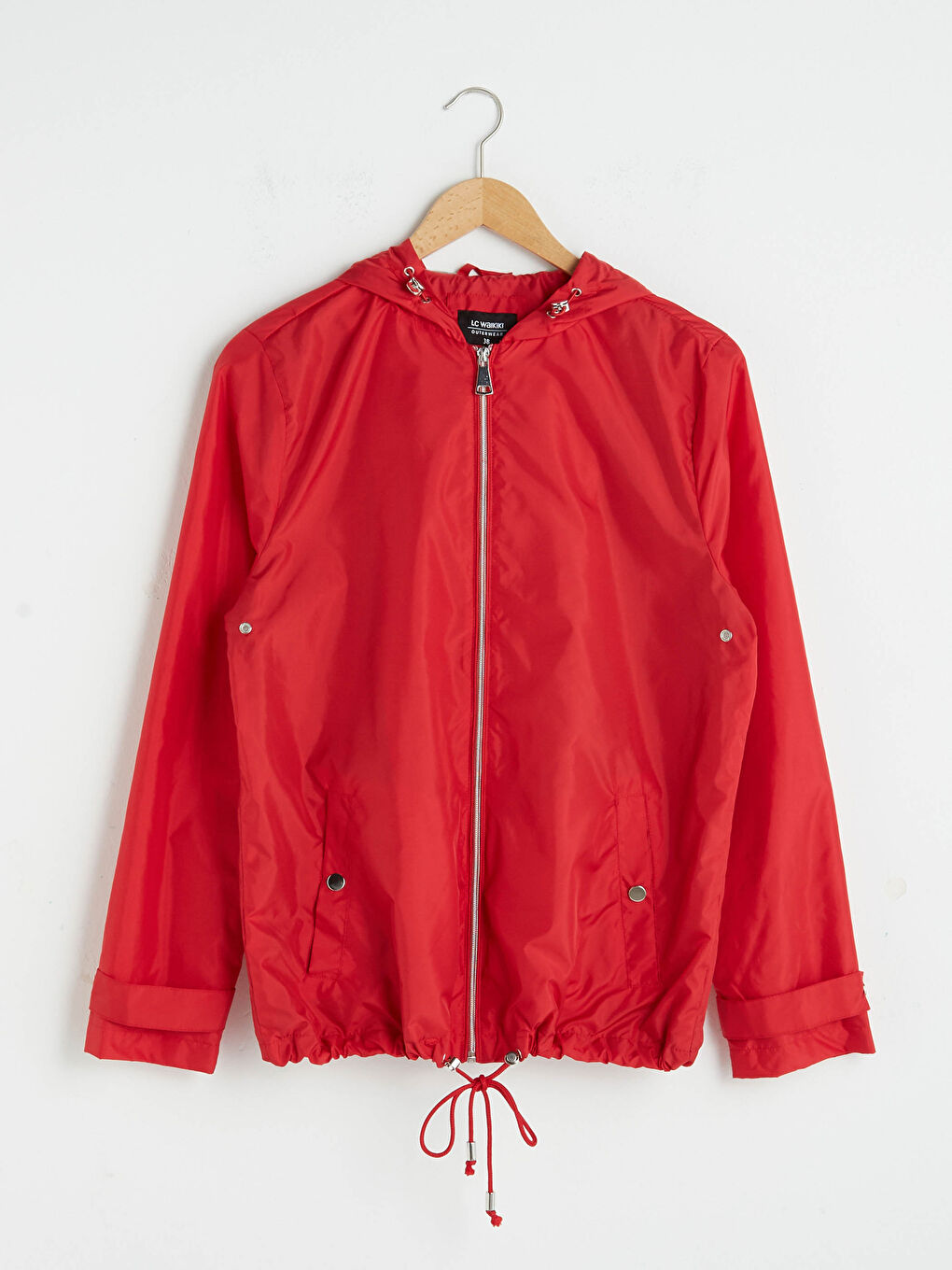 Kırmızı Kapüşonlu İnce Yağmurluk-6