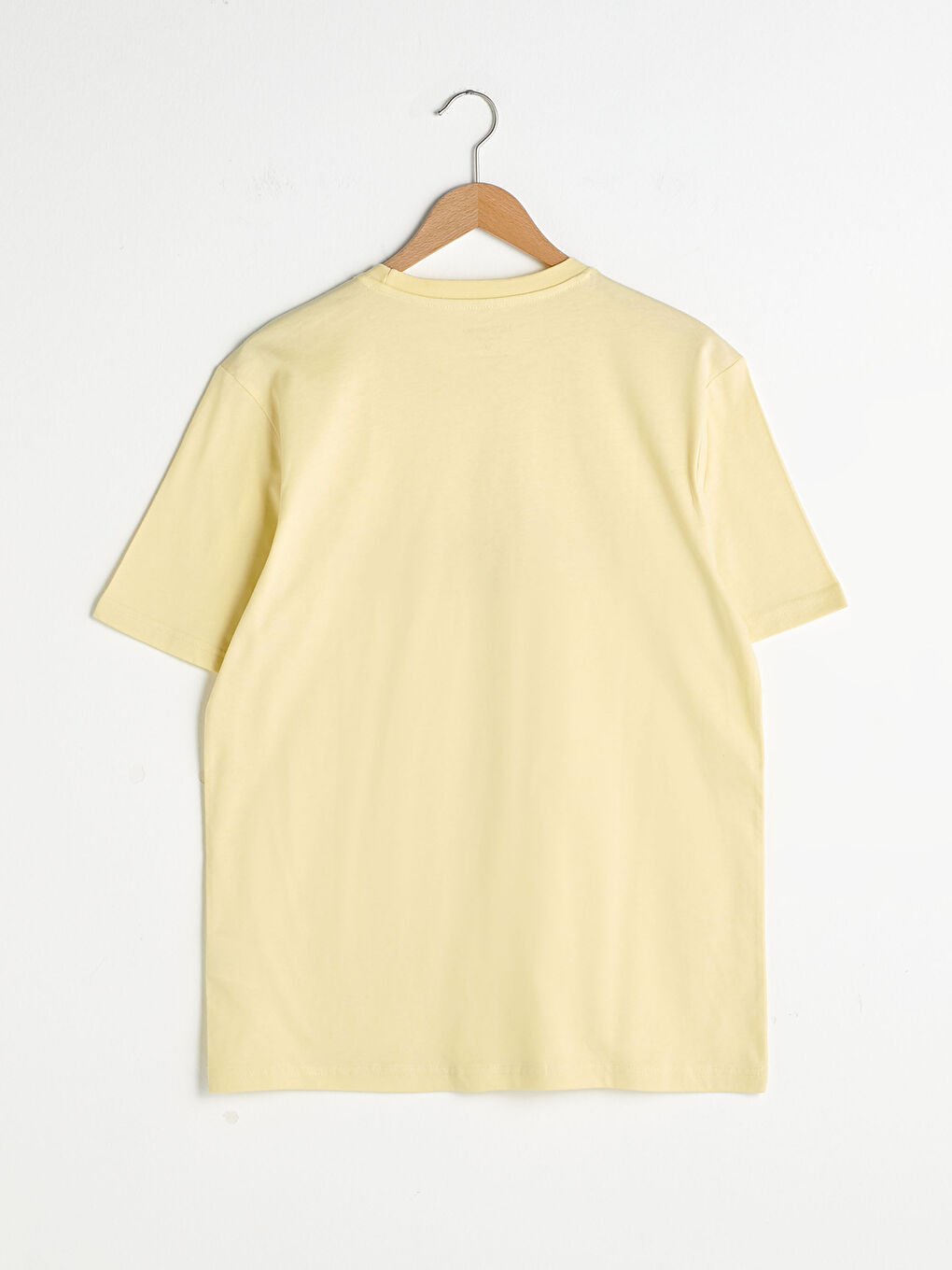Sarı Bisiklet Yaka Kısa Kollu Baskılı Penye Erkek Tişört-6