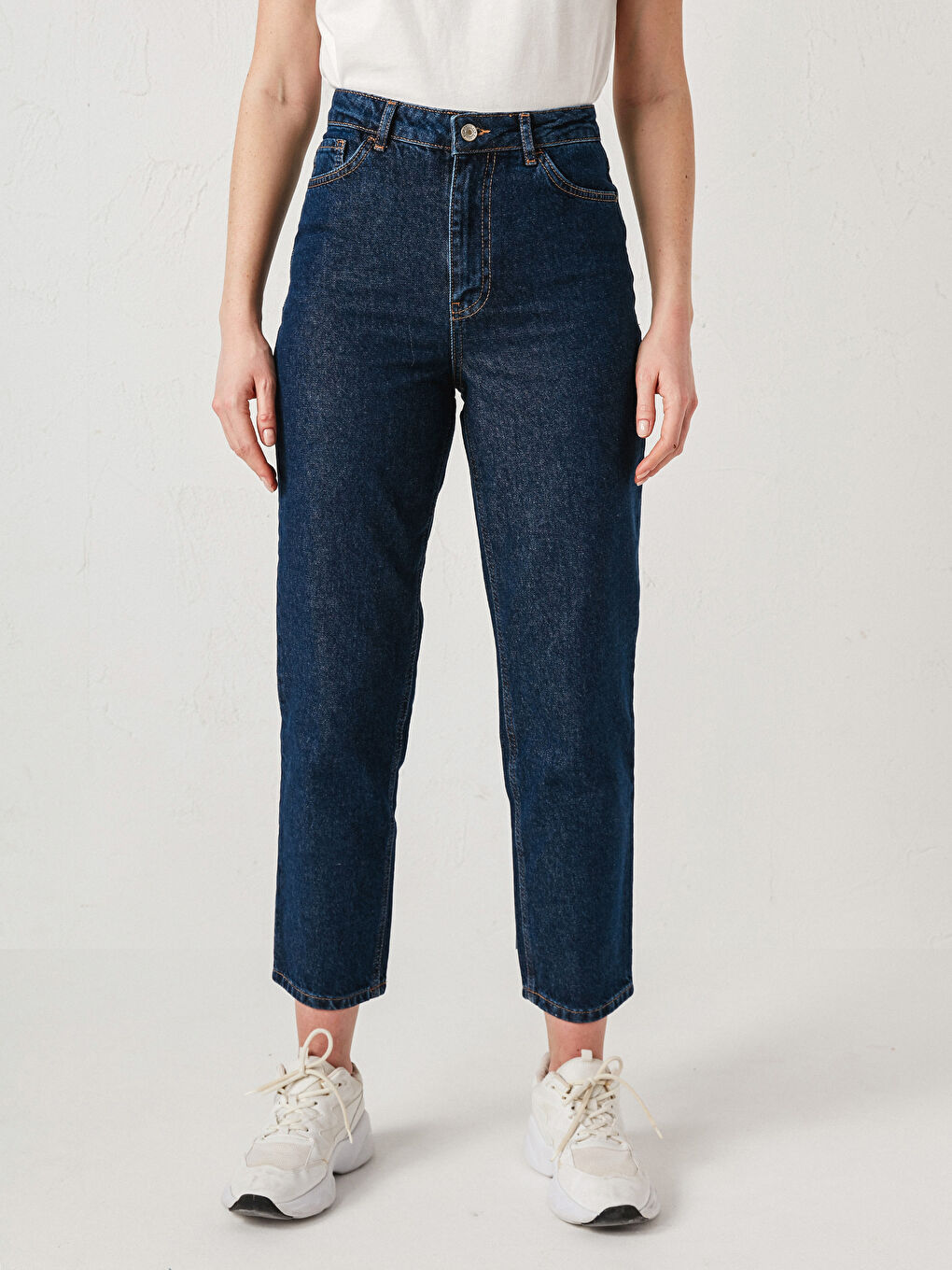 İndigo Yüksek Bel Straight Fit Kadın Rodeo Jean Pantolon-2