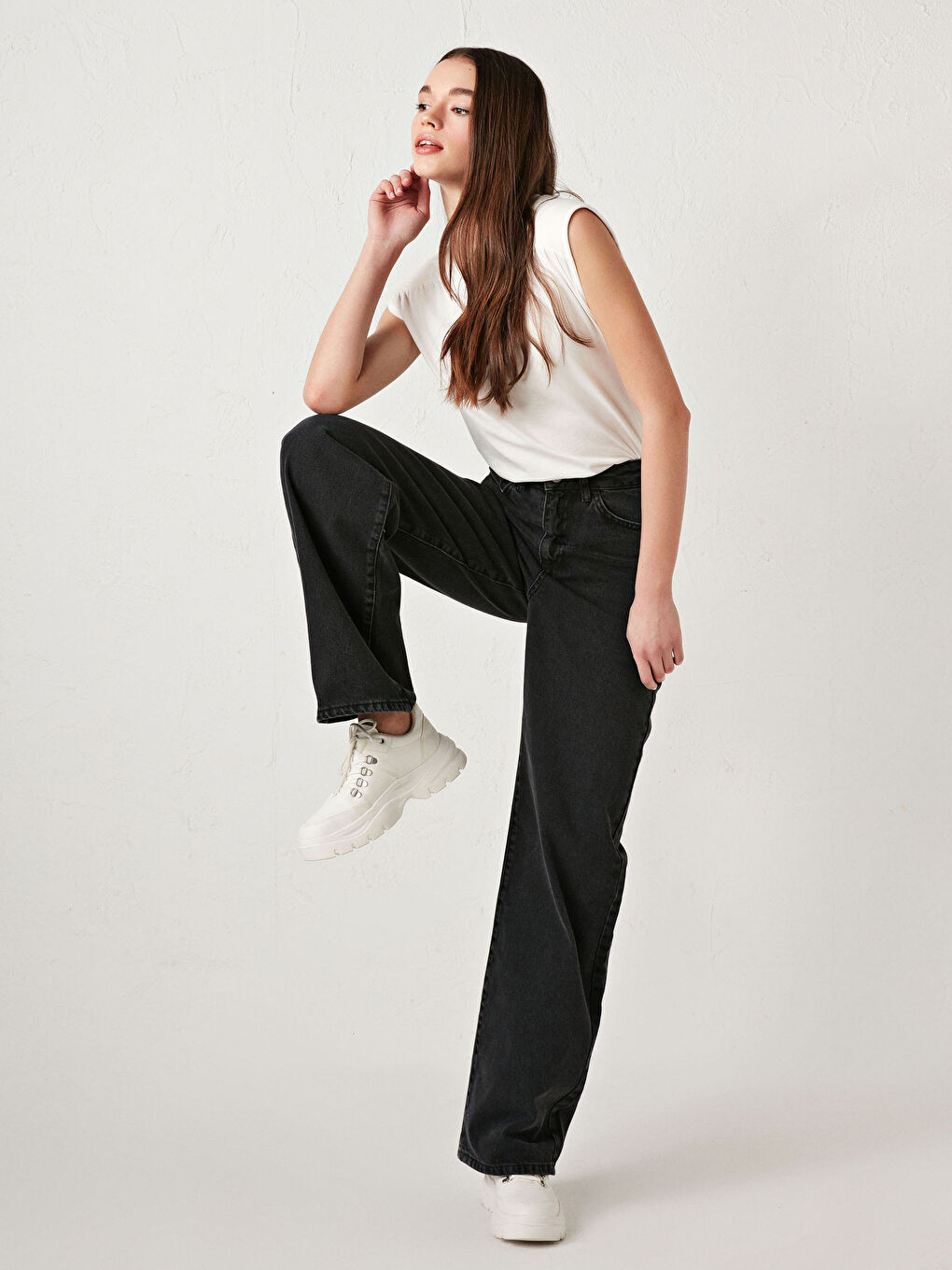 Siyah Rodeo Jean Pantolon-2