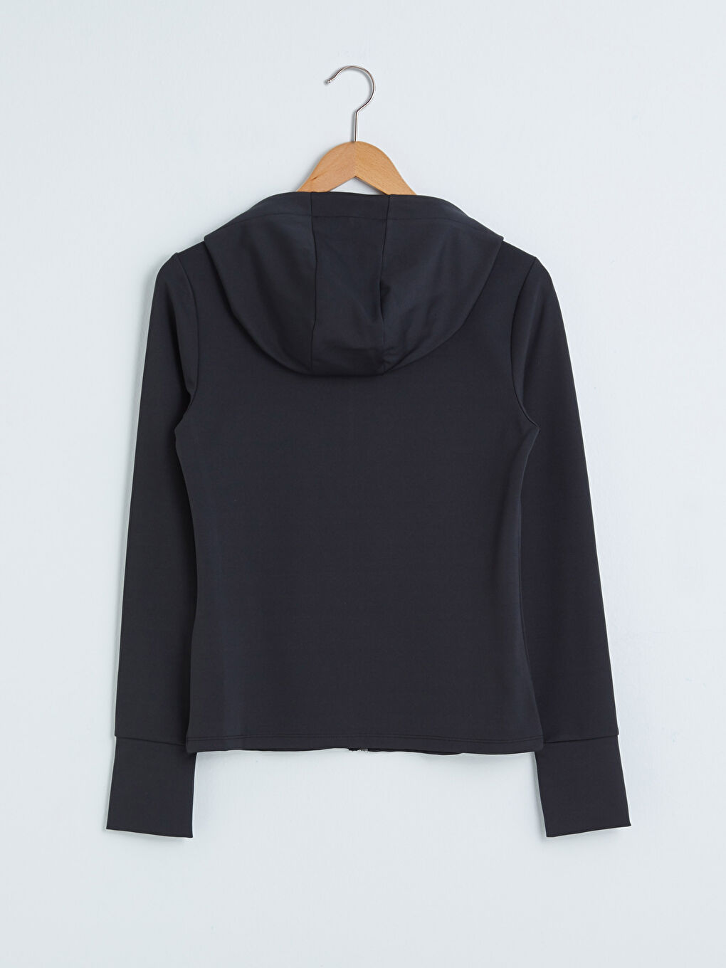 Siyah Kapüşonlu Spor Hırka-6