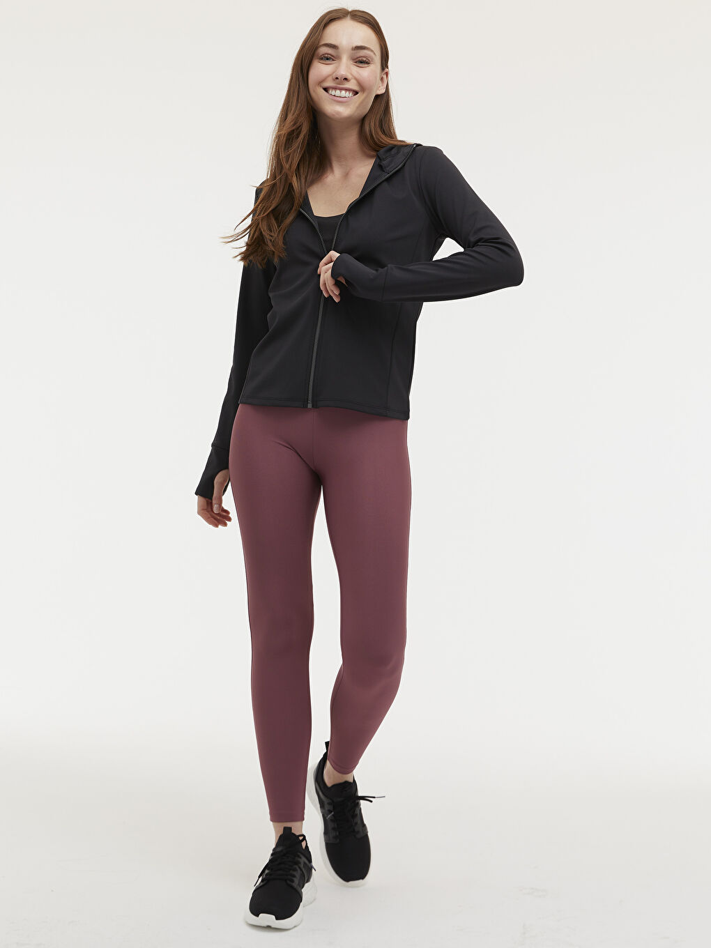 Siyah Kapüşonlu Spor Hırka-1