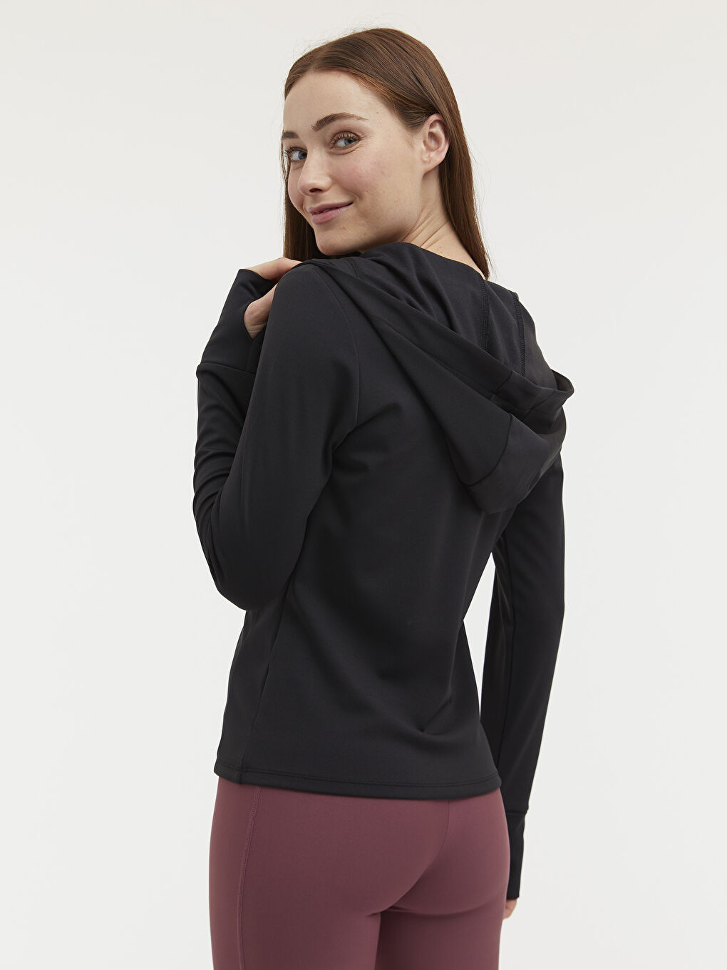 Siyah Kapüşonlu Spor Hırka